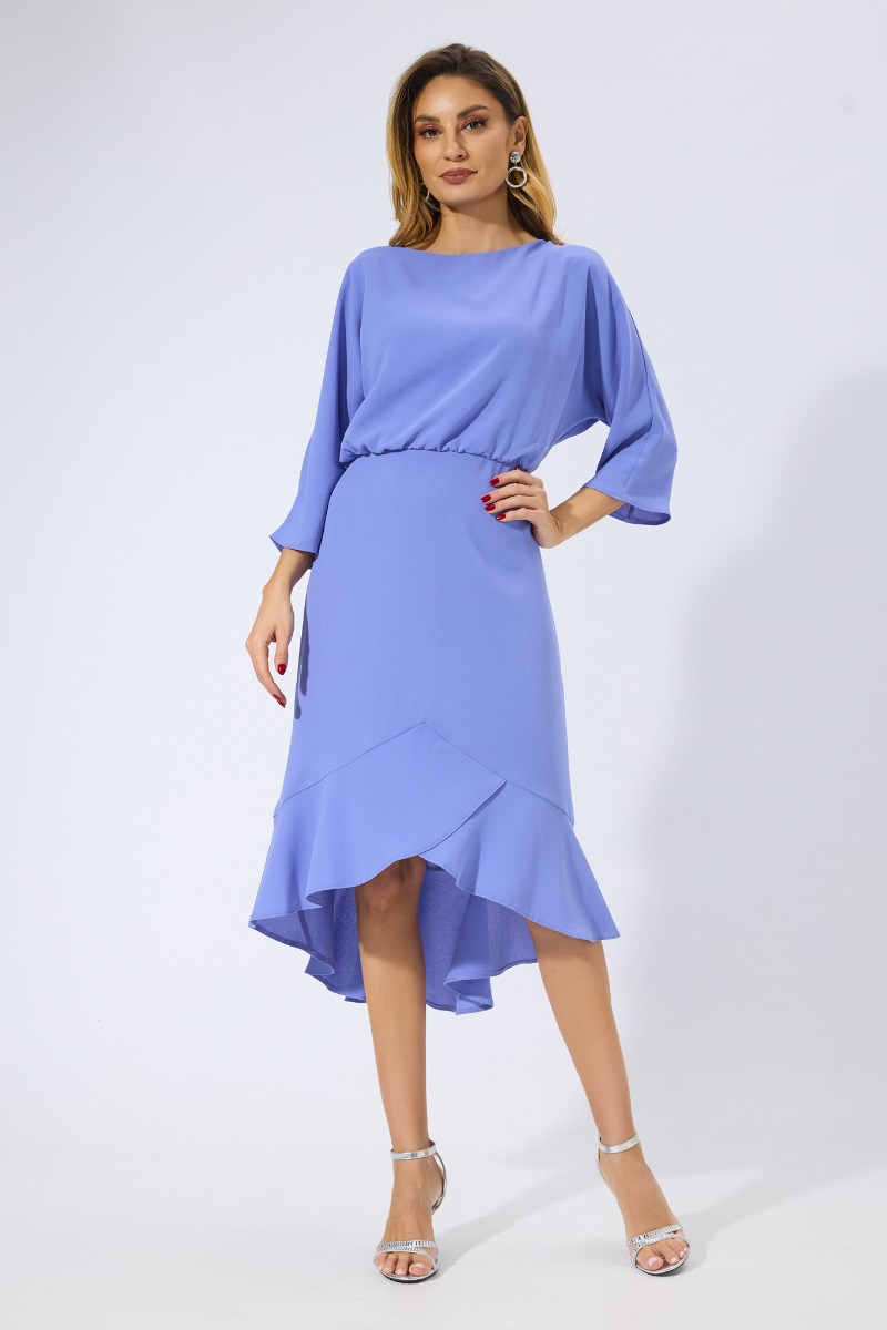 Rochie eleganta asimetrica cu maneci trei sferturi Etienne Mov
