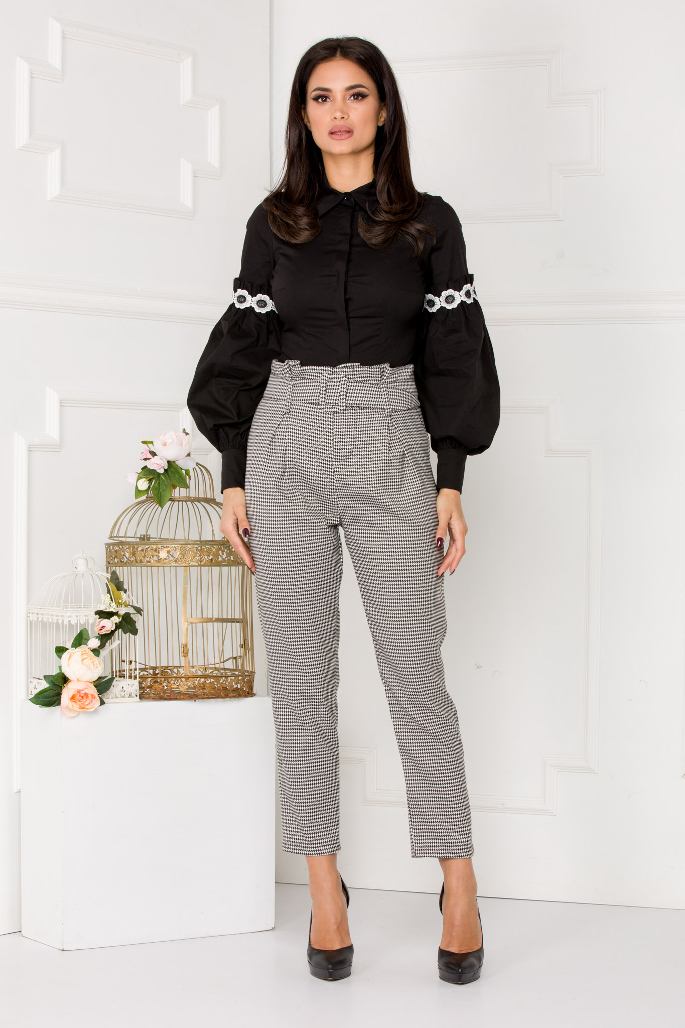 Pantaloni oliver bicolori