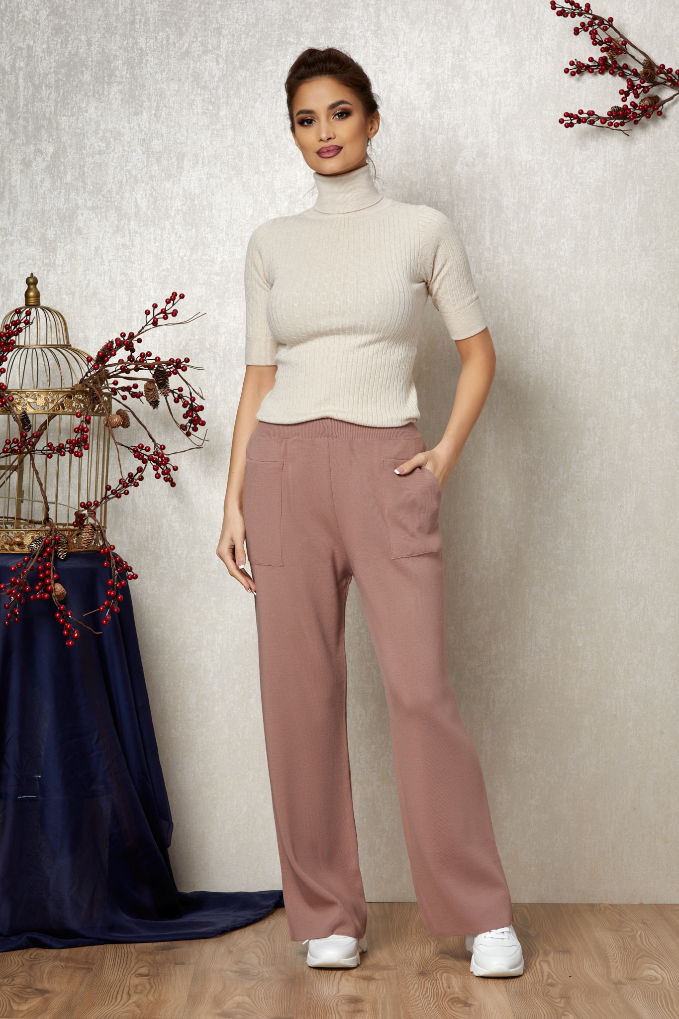 Pantaloni matty rose