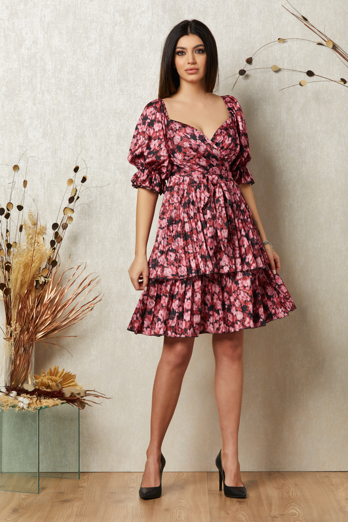 Rochie ally roz floral