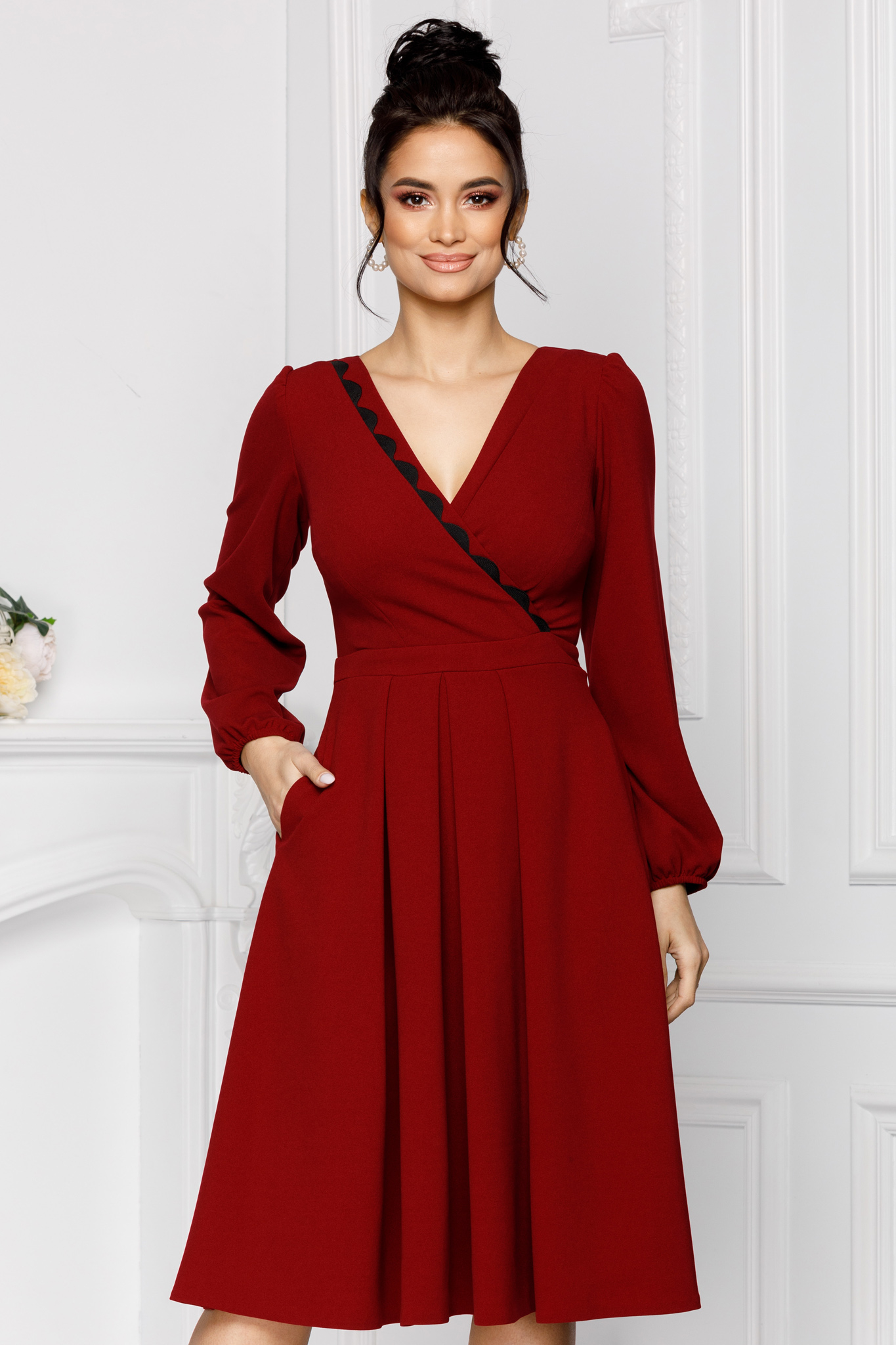 Rochie moze dora bordo