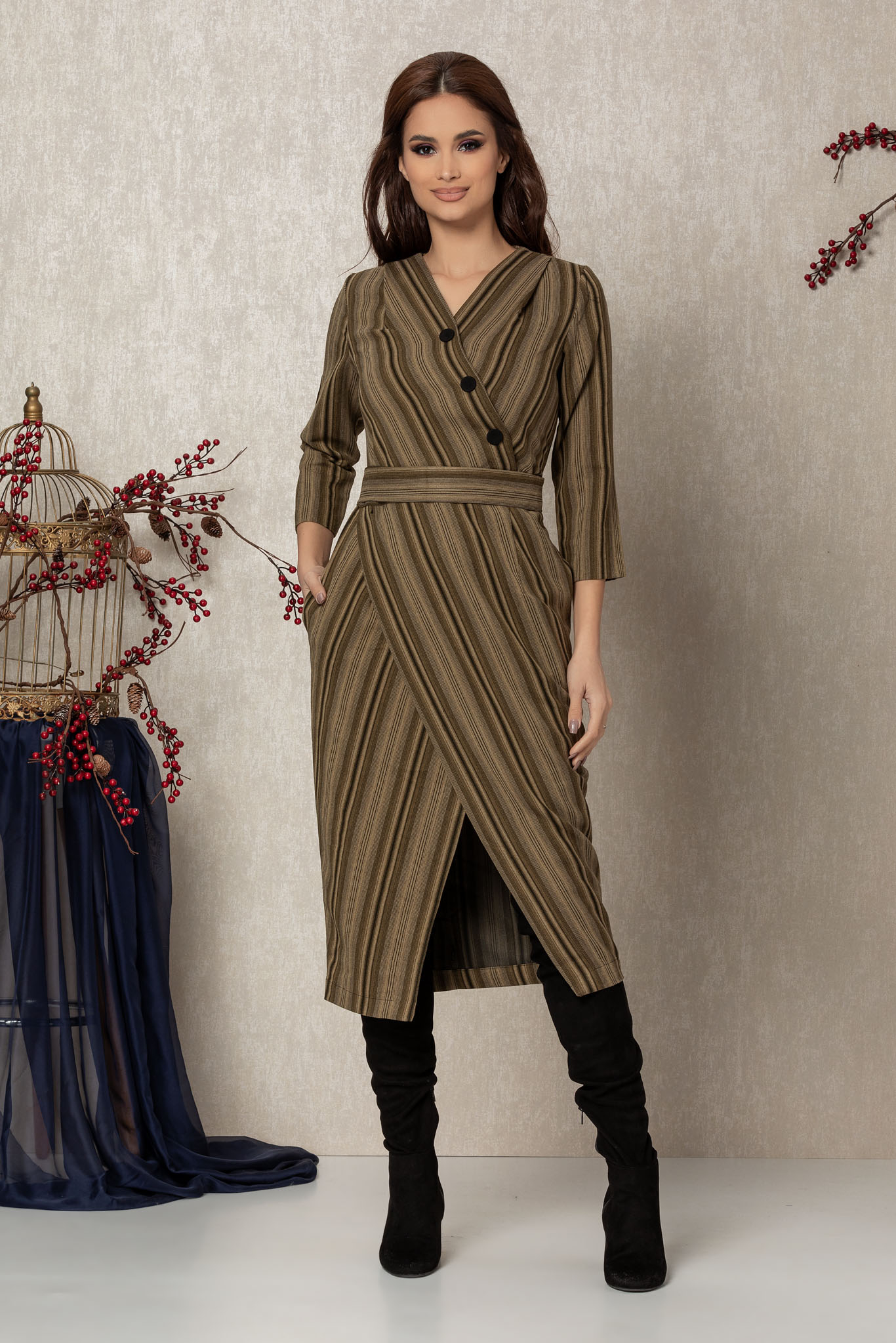 Rochie ellinor kaki