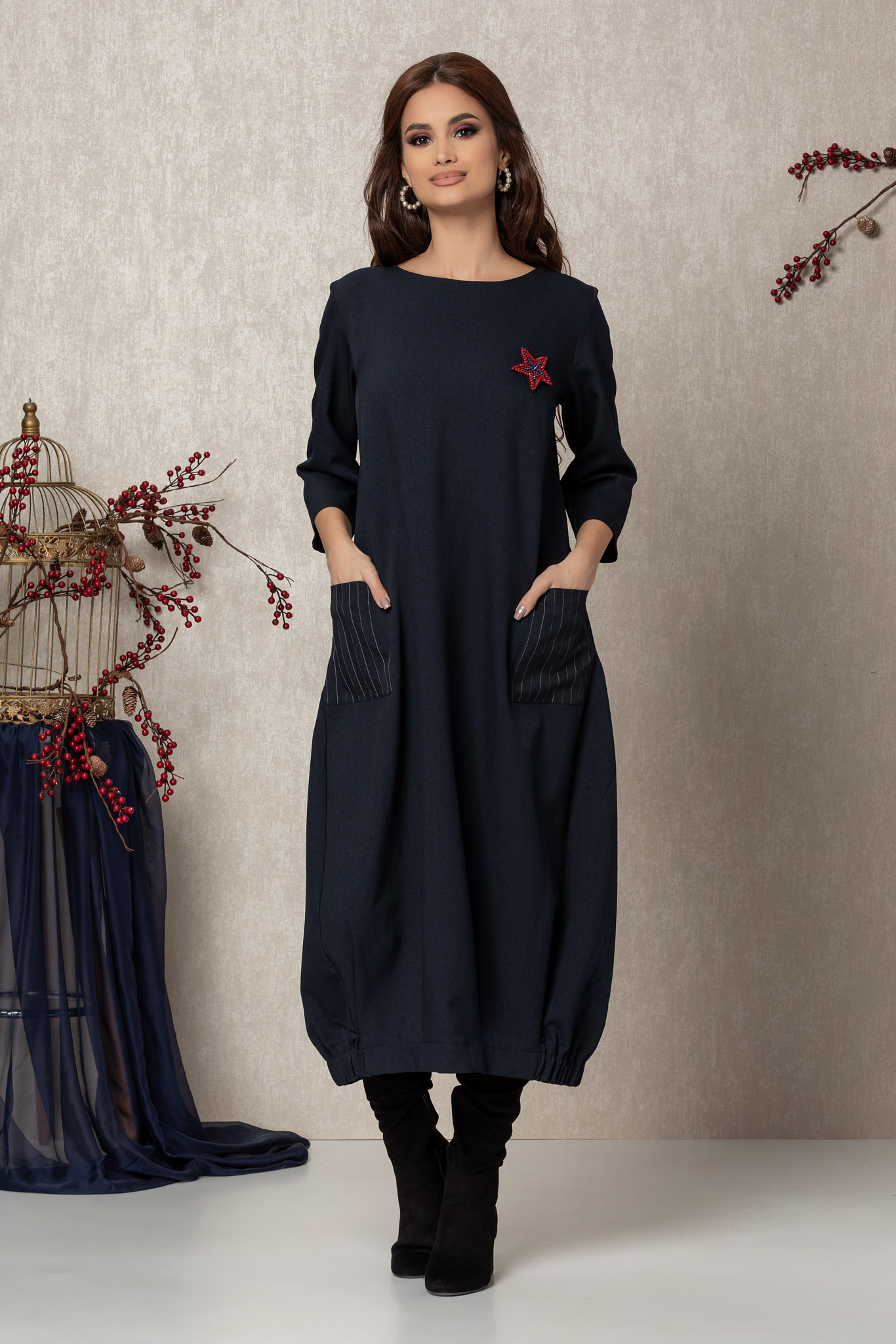 Rochie maura bleumarin