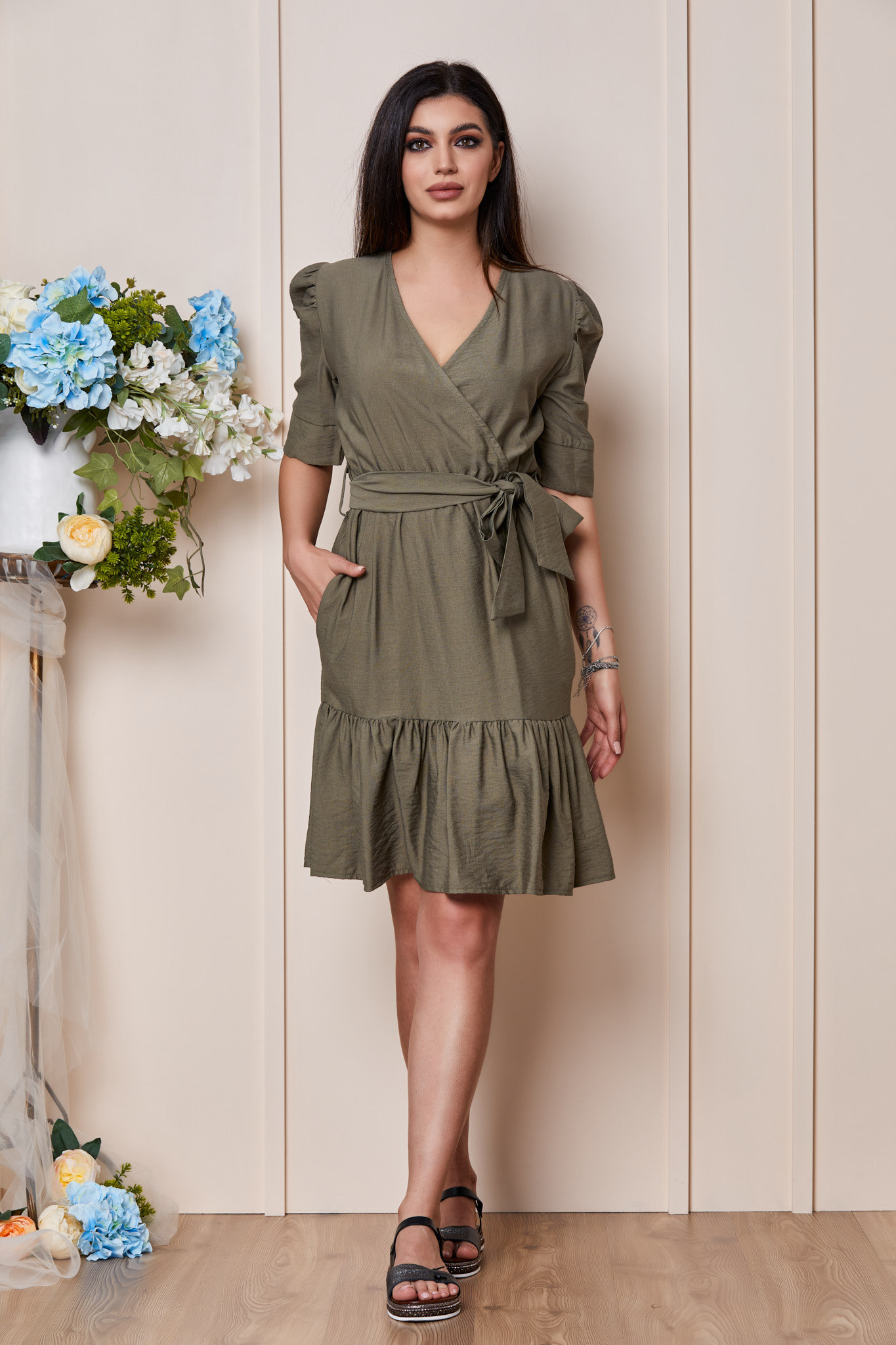 Rochie Remi Kaki