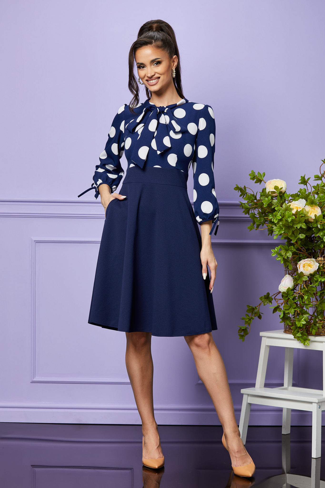 Rochie moze lacey bleumarin