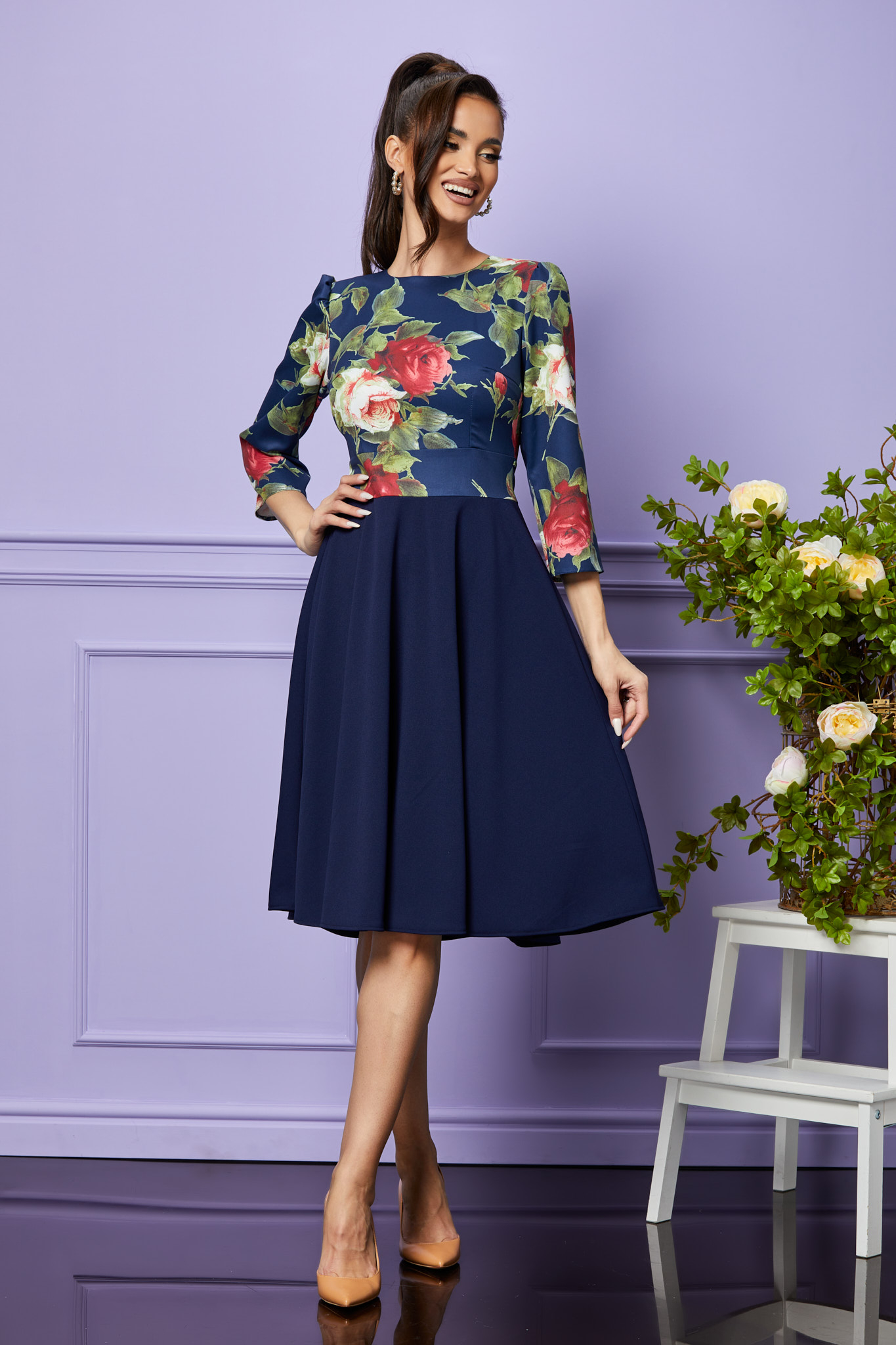 Rochie moze shelby bleumarin