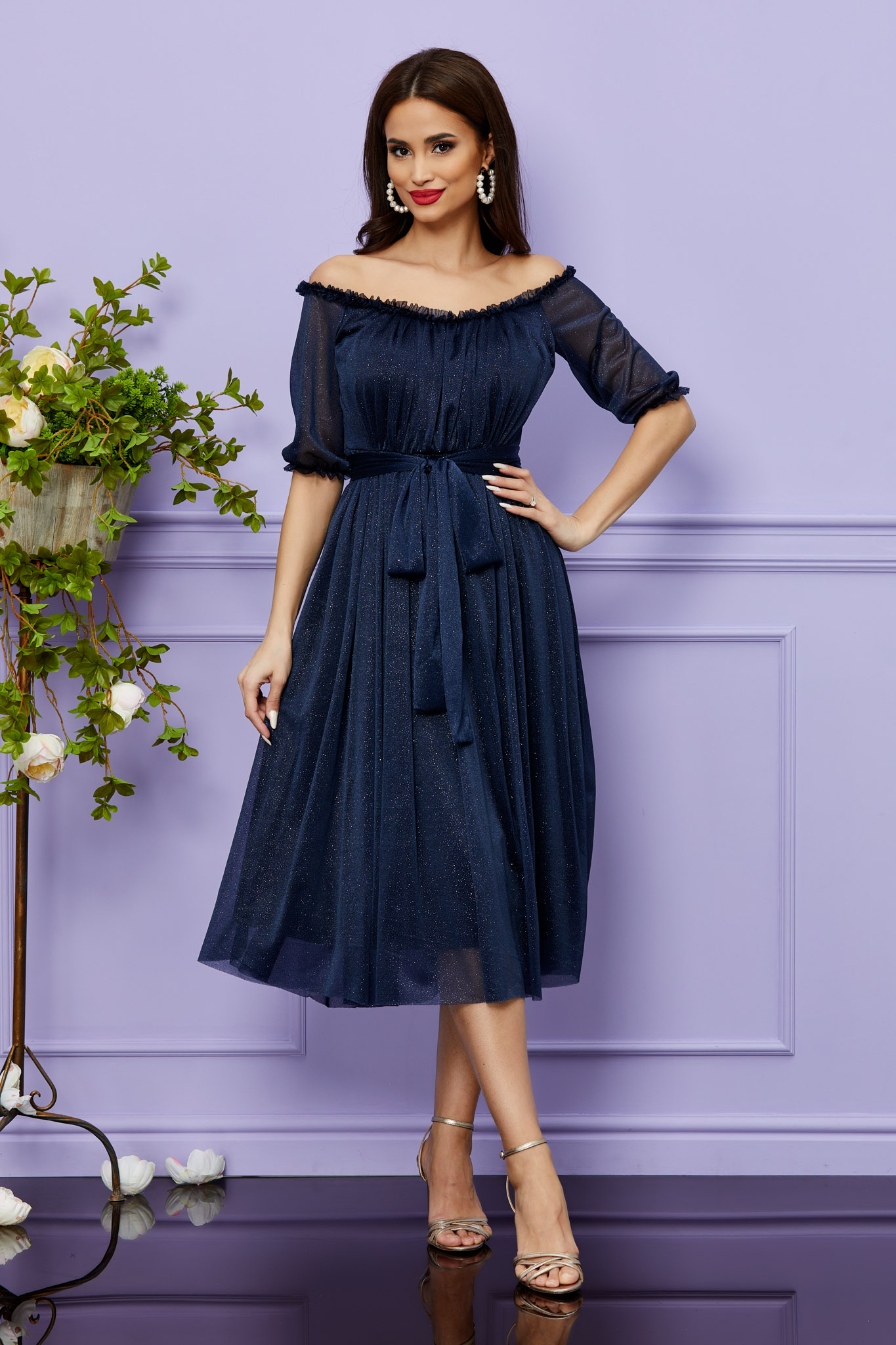 Rochie karamia bleumarin
