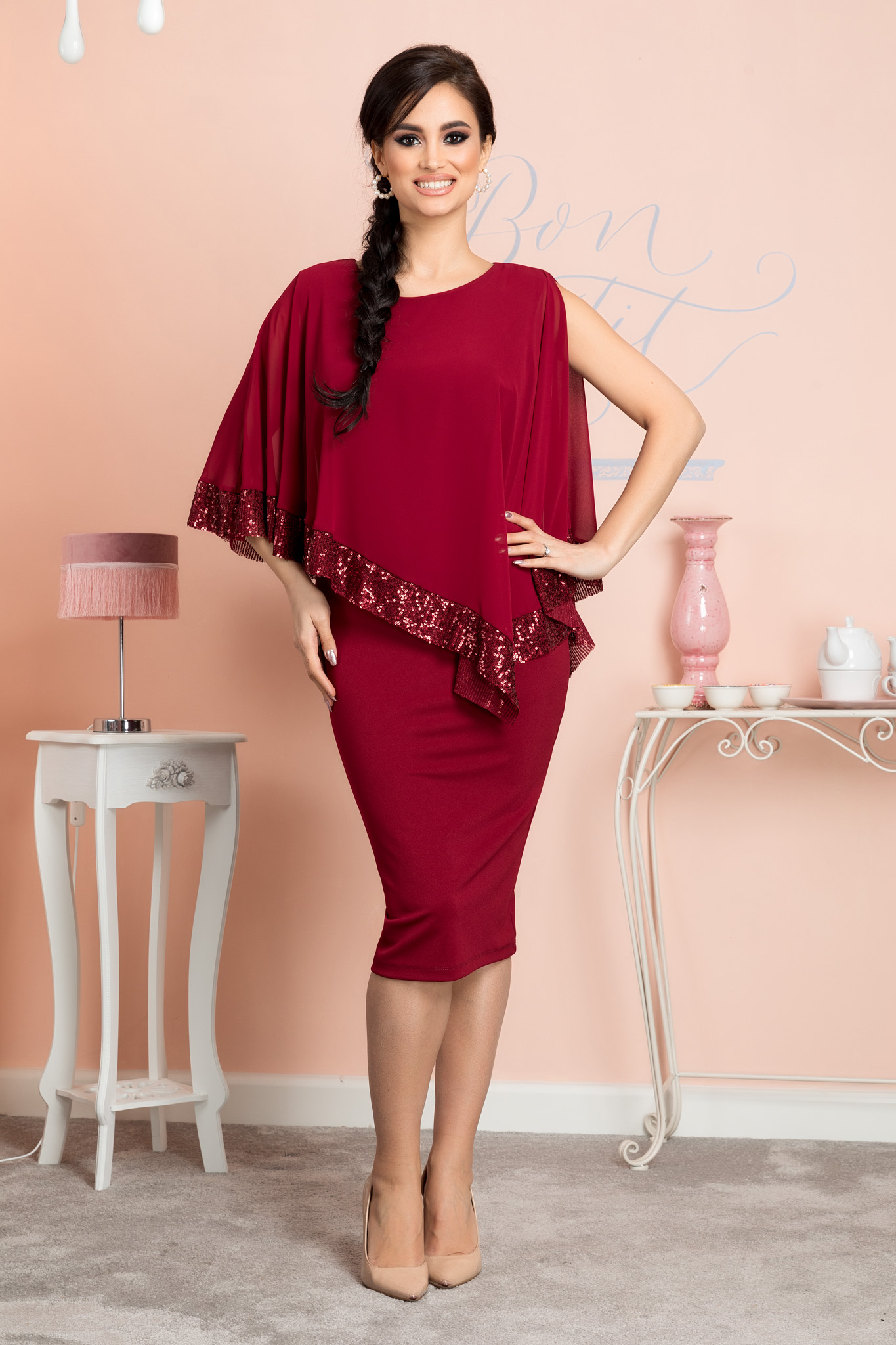 Rochie kalya bordo