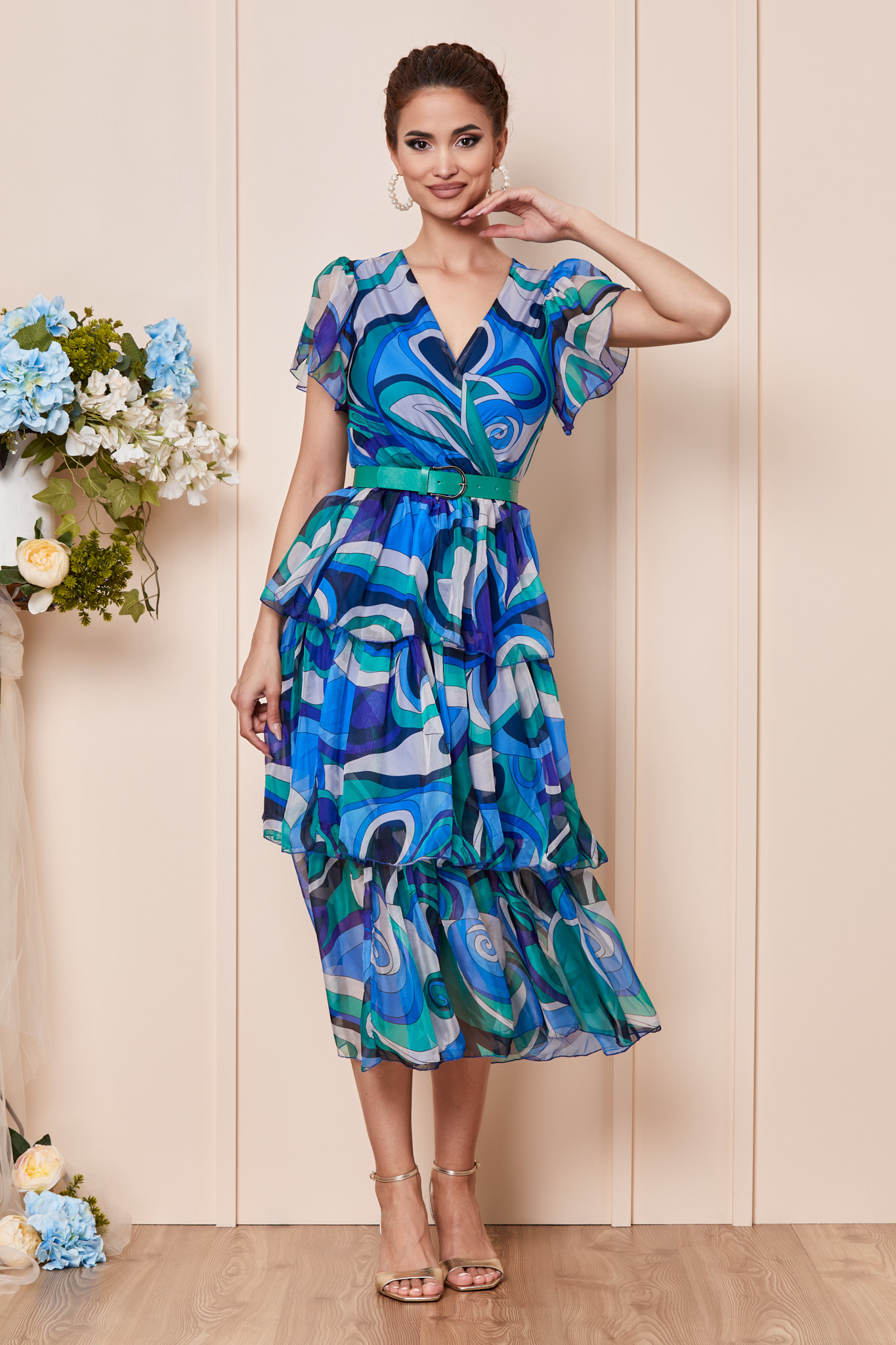 Poze Rochie Ariella Albastra Multicolora zonia.ro 