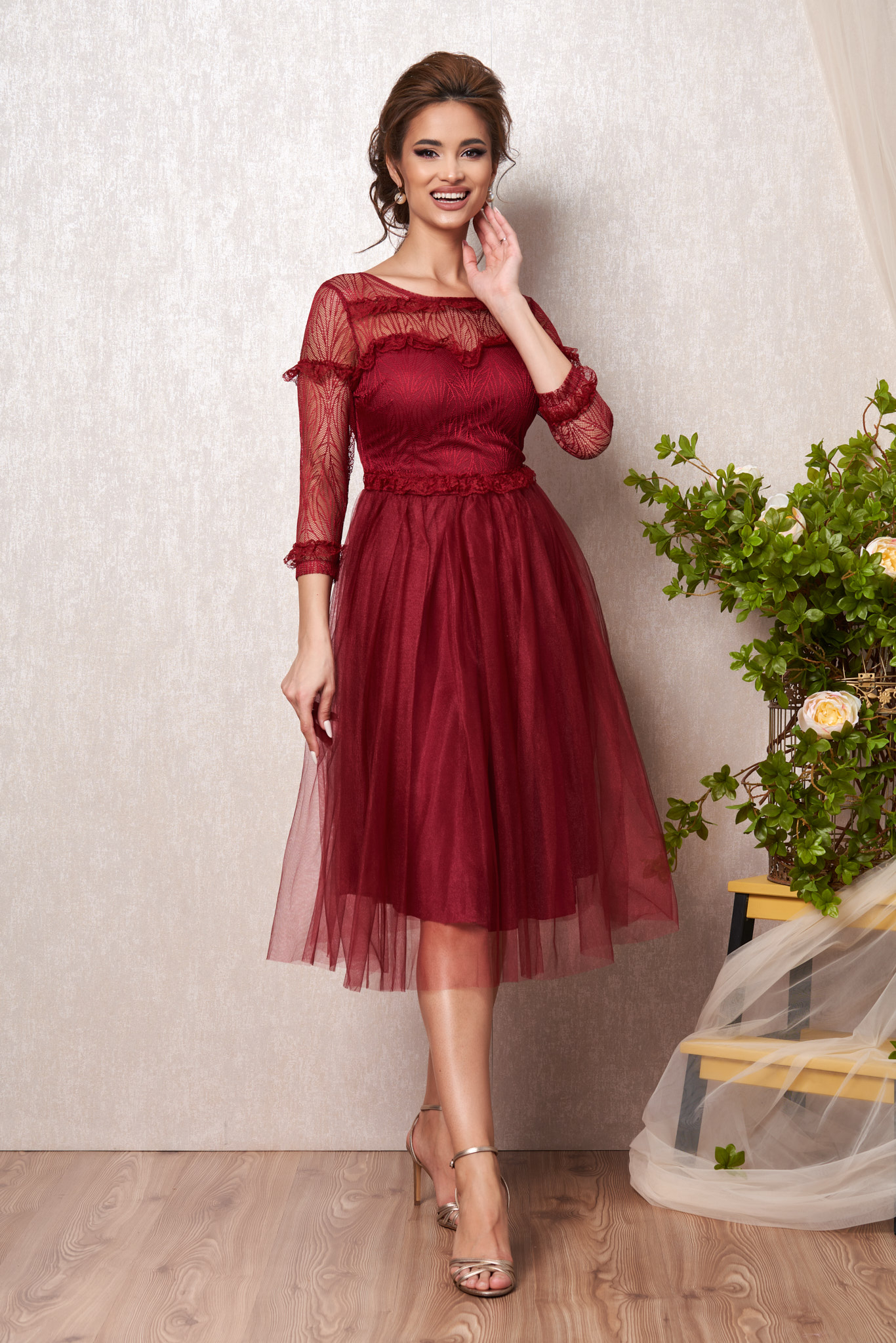 Rochie cameea bordo