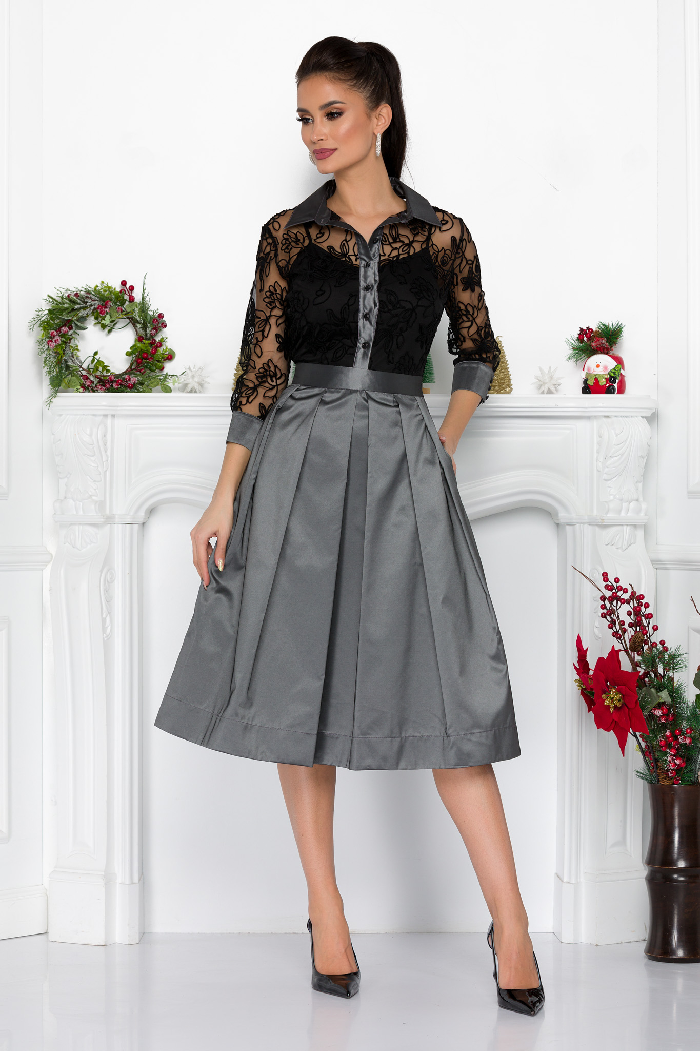 Rochie tiffany gri