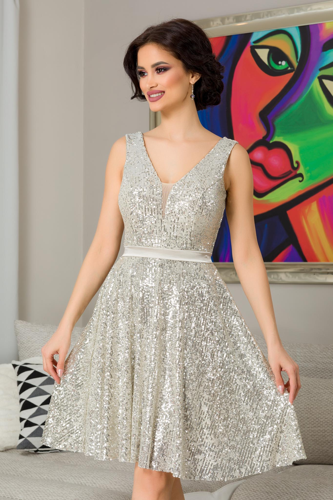 Rochie bianca nude