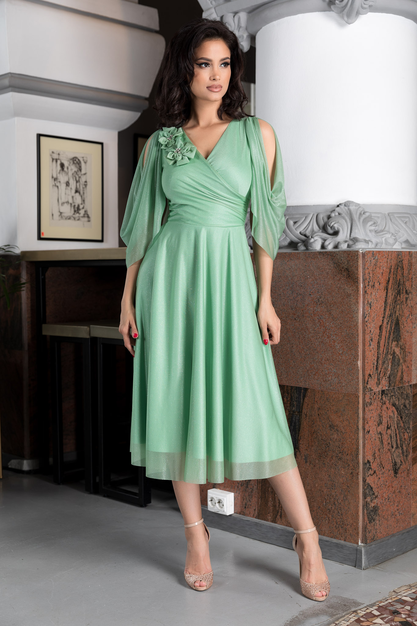 Rochie rosario vernil