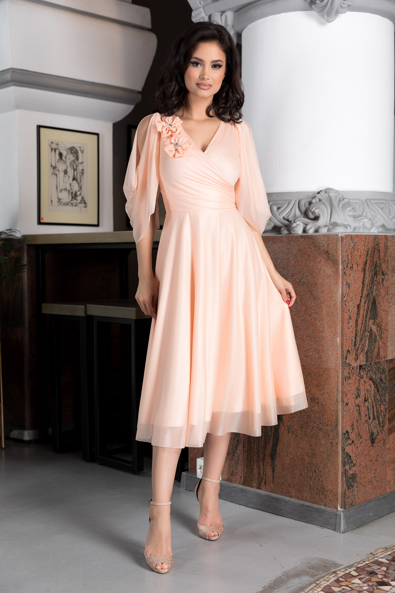 Rochie rosario peach