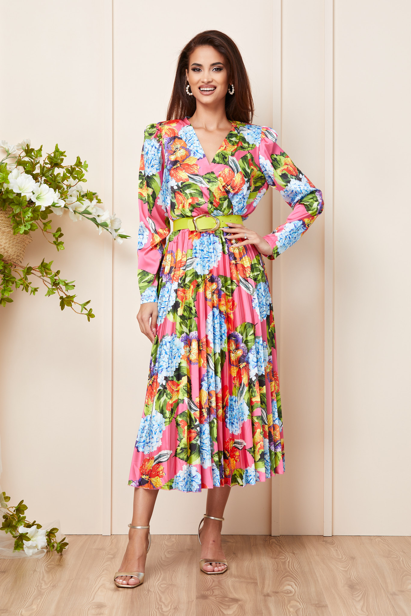 Poze Rochie Alevia Roz Multicolora zonia.ro 