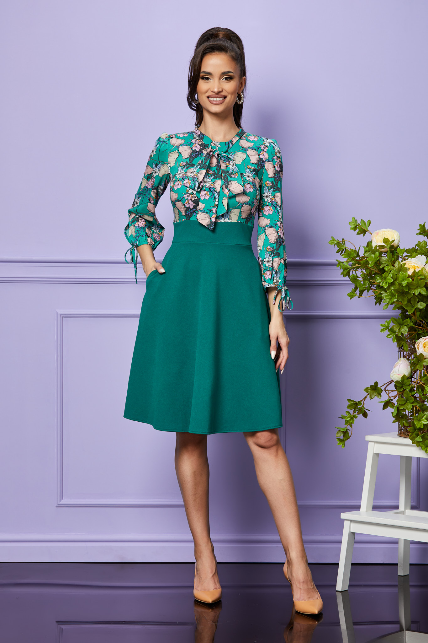 Rochie moze lacey verde