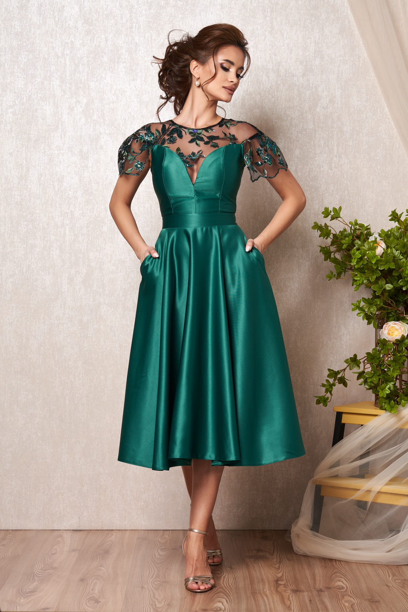 Rochie moze blush verde