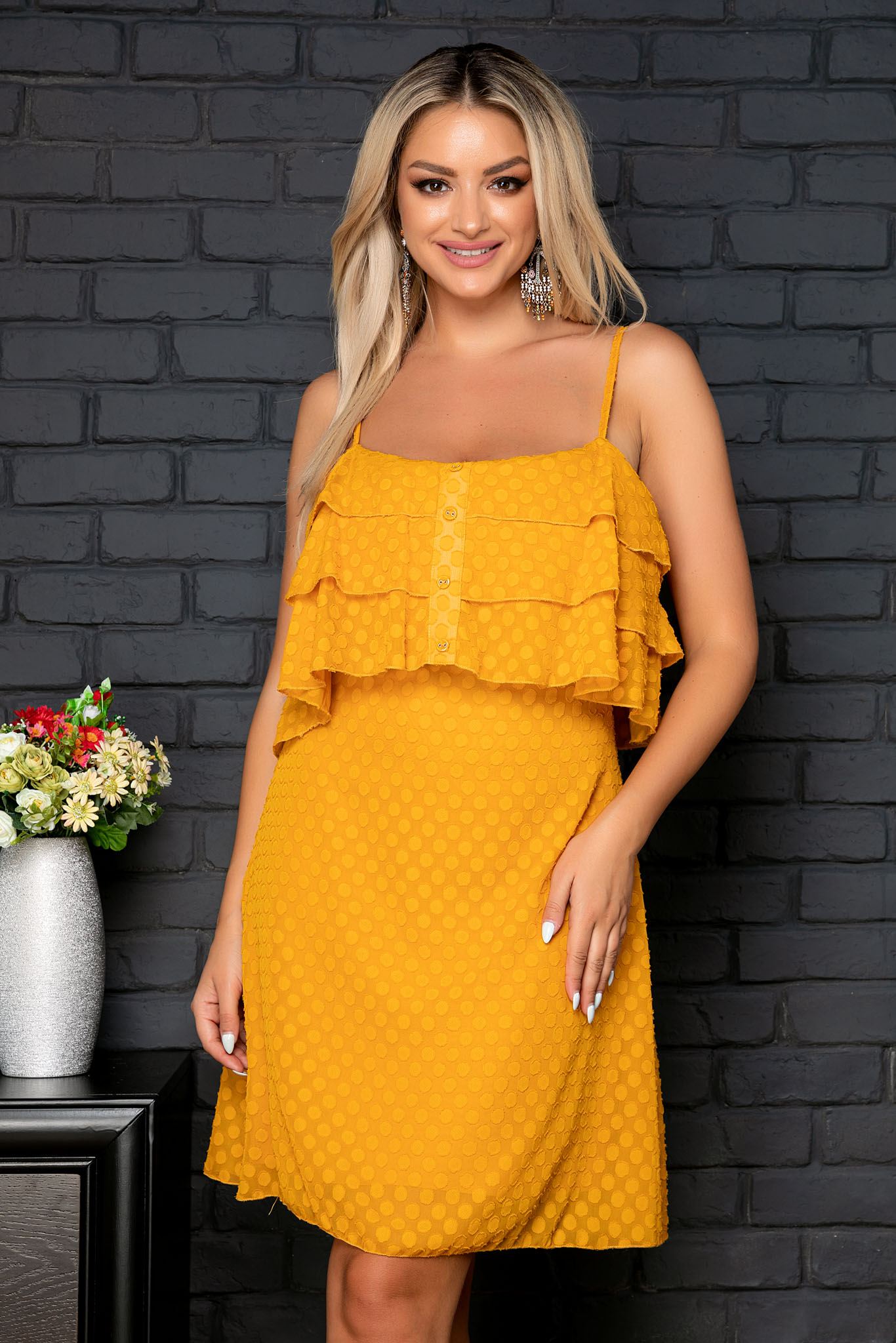 Rochie Jodie Galben Mustar