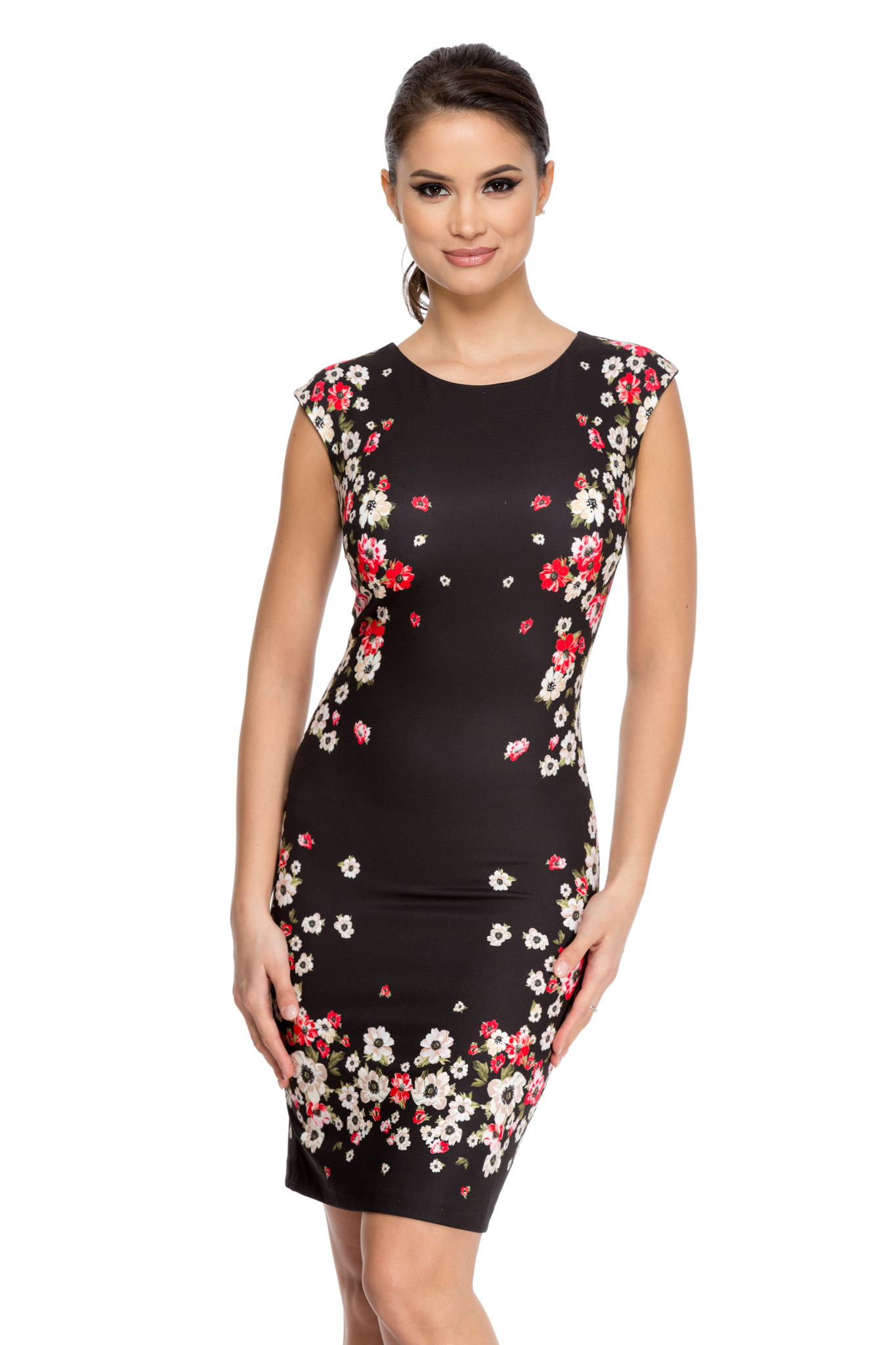 rochie fleurs neagra