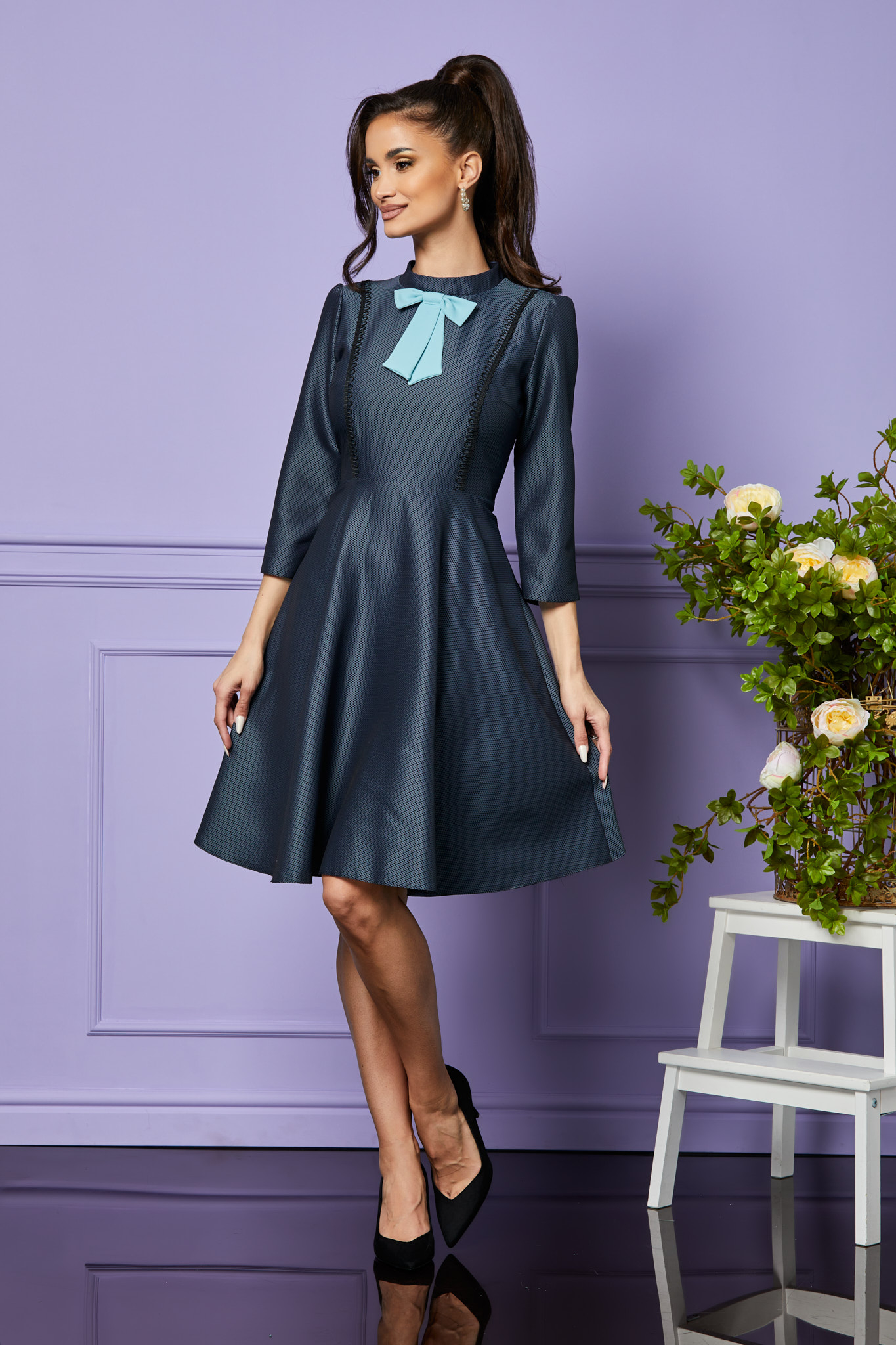 Rochie moze joelle gri petrol