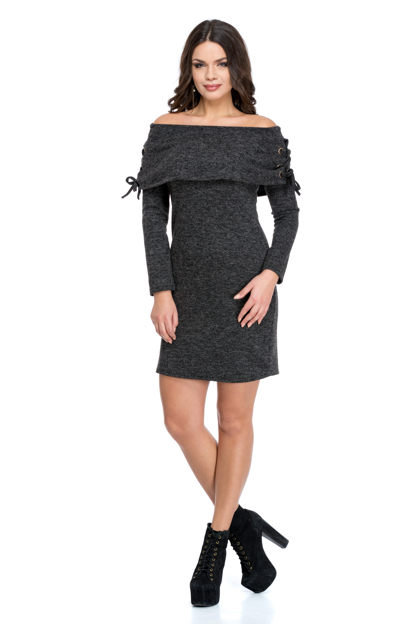 rochie romina gri petrol