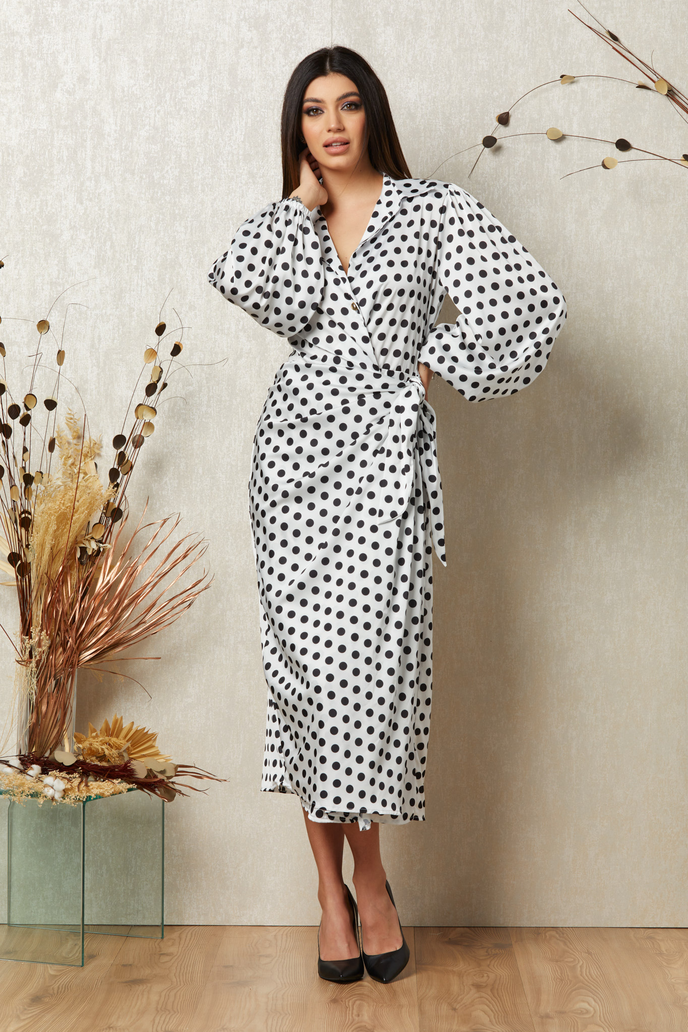 Rochie vicky alb bicolora