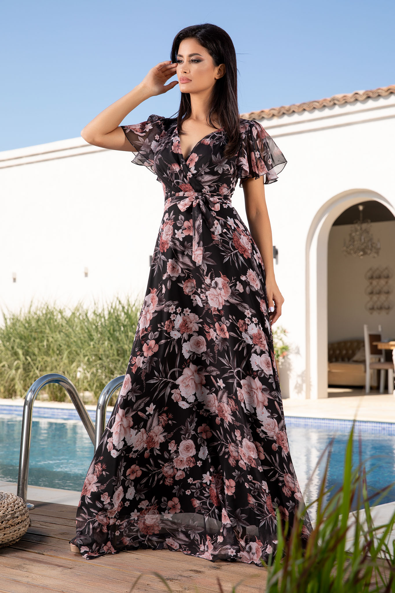 Rochie celeste floral