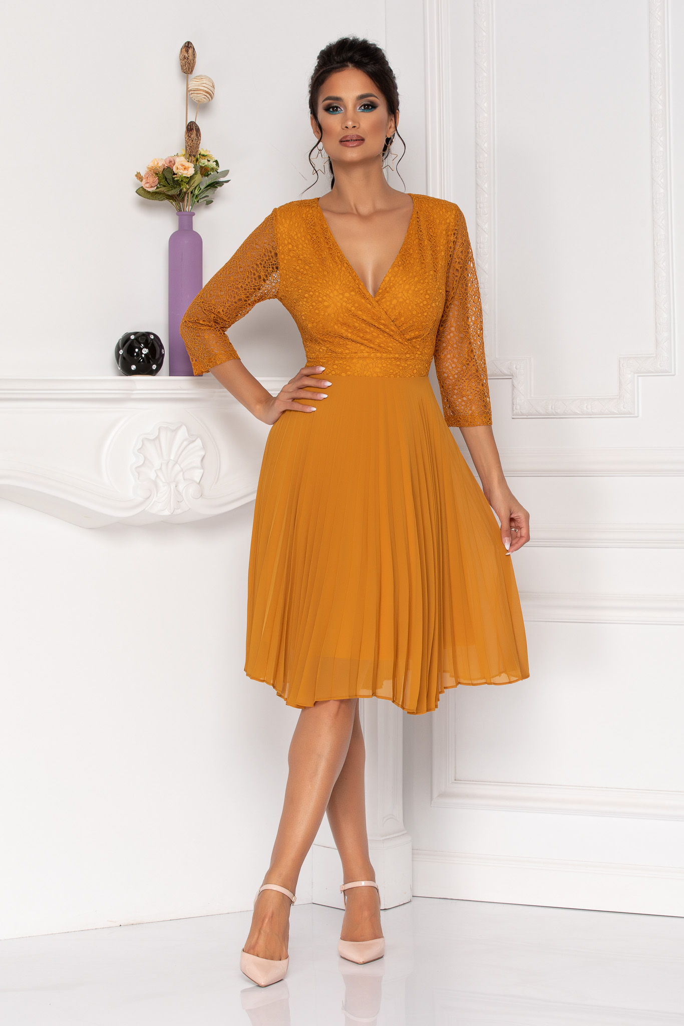 Rochie albertina galben mustar