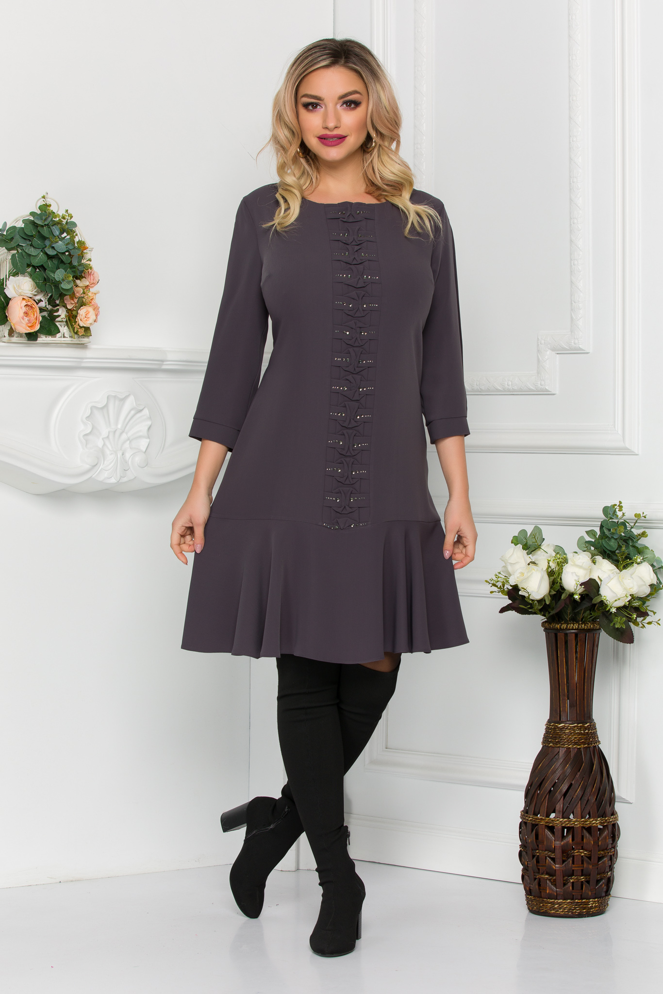 Rochie Evie Gri