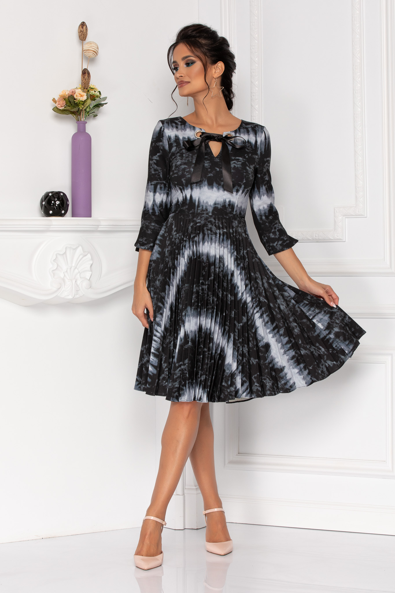Rochie madelyn gri petrol