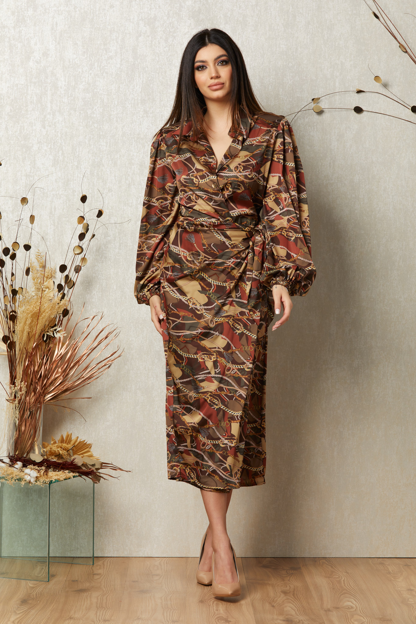 Rochie vicky kaki multi