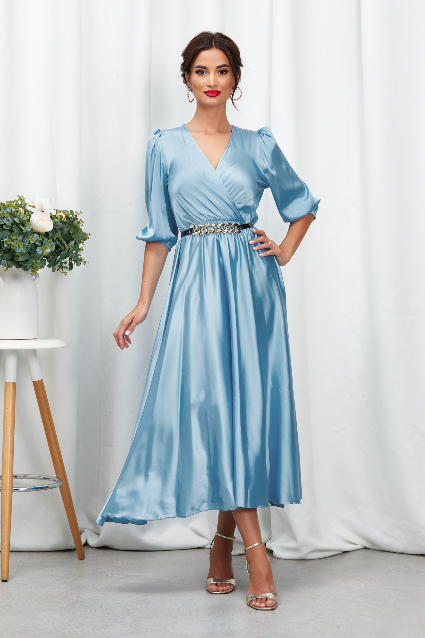 Rochie yolanda bleu deschis