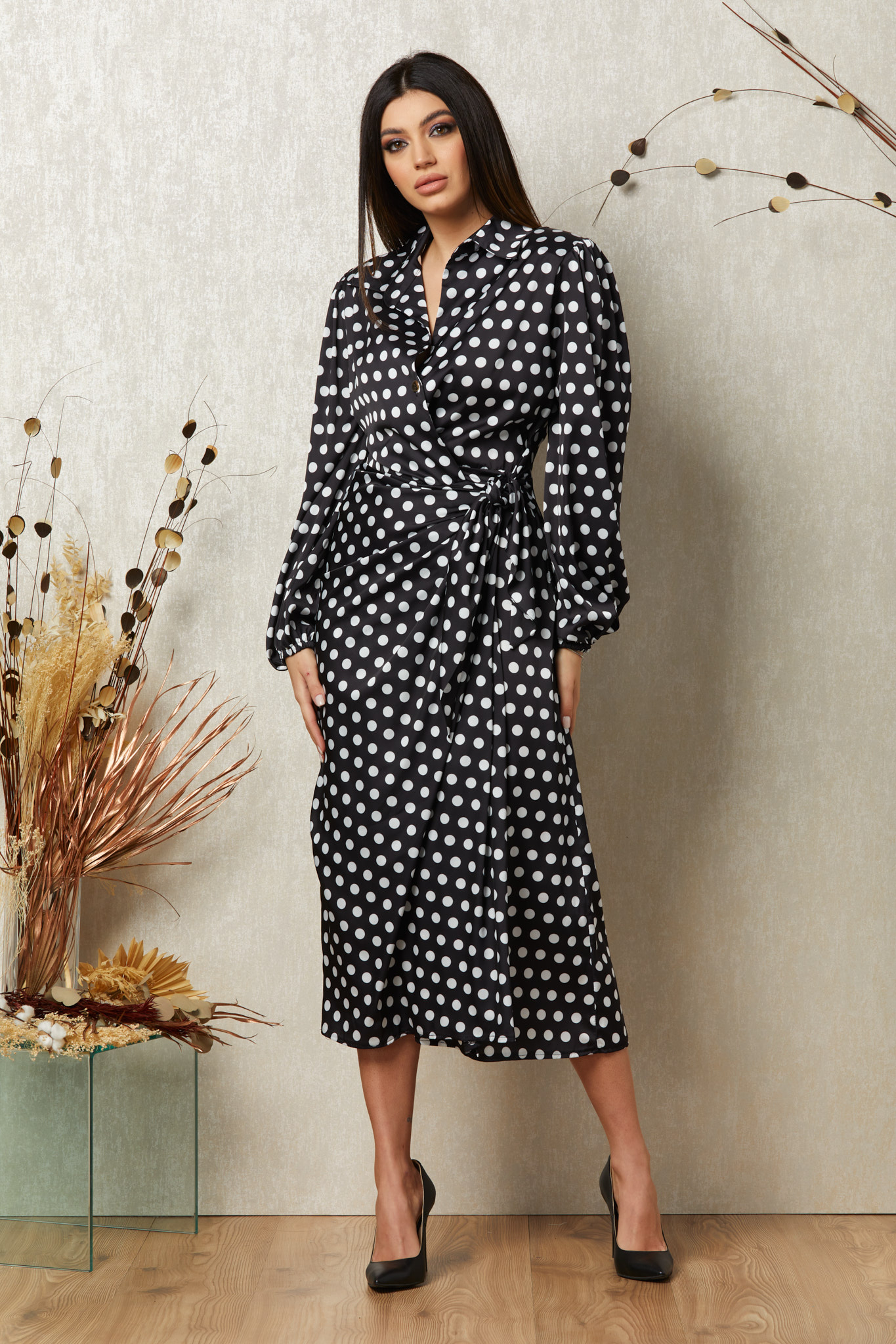 Rochie vicky negru bicolora