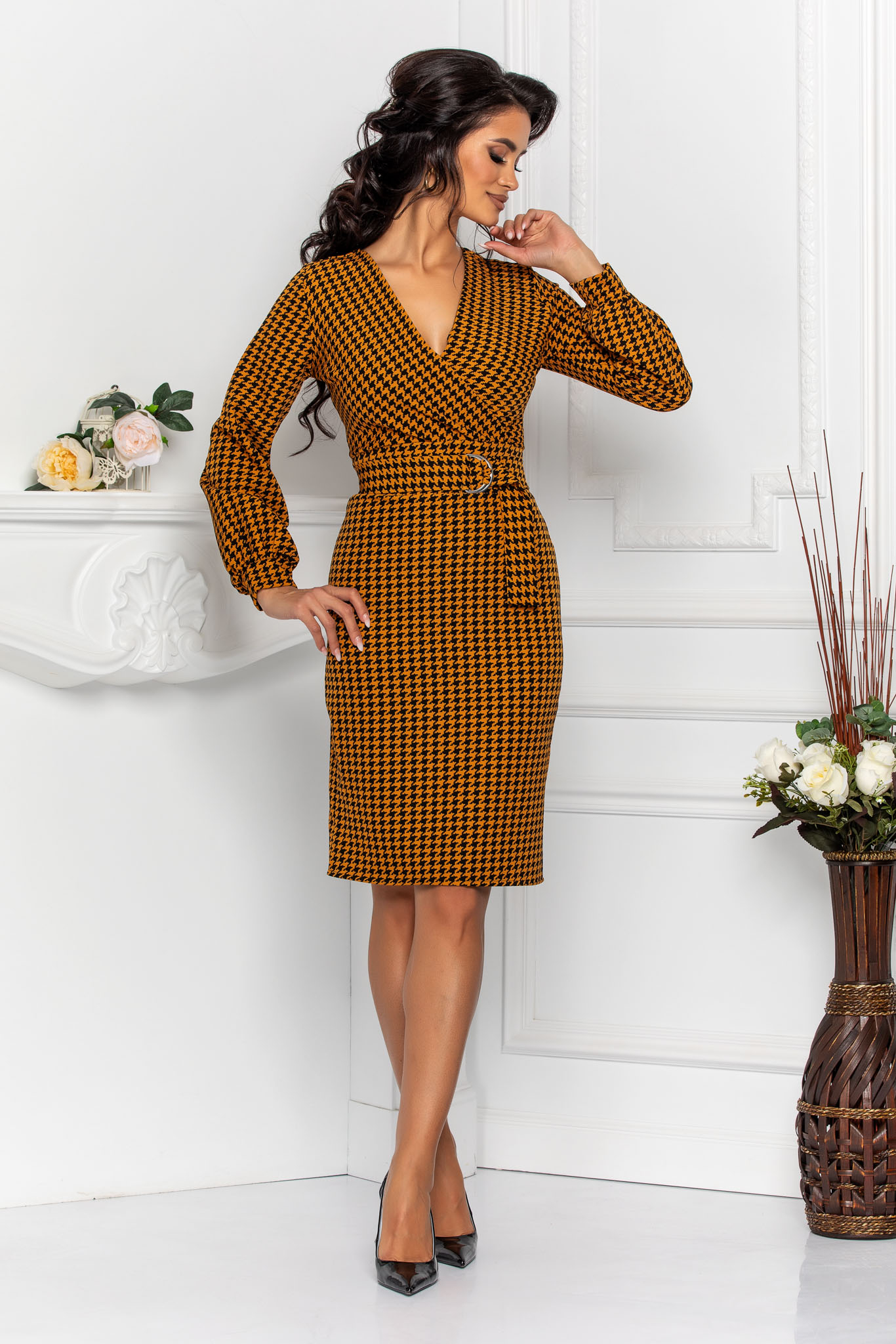 Rochie irisa galben mustar