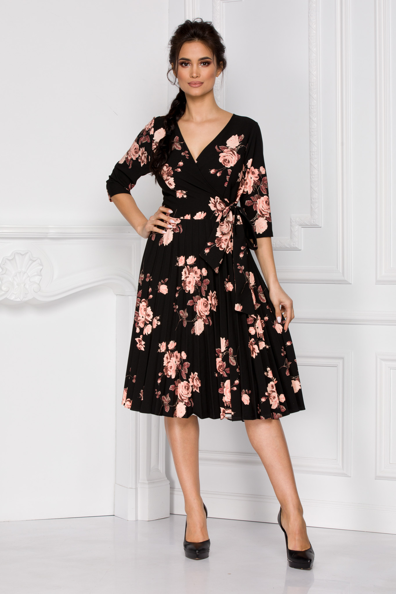 Rochie Floreal Neagra