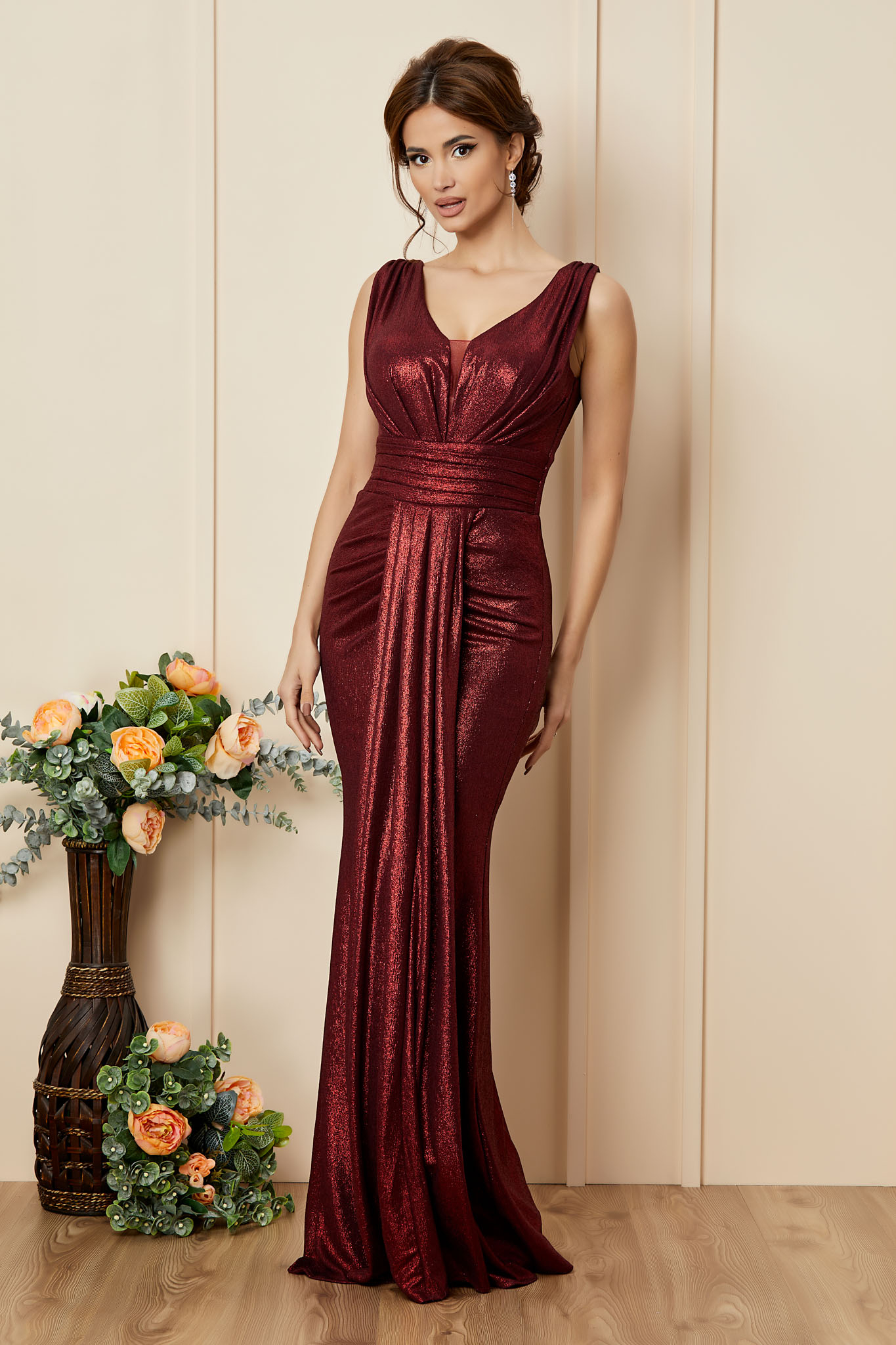 Rochie Emotion Bordo 2023 ❤️ Pret Super zonia imagine noua 2022