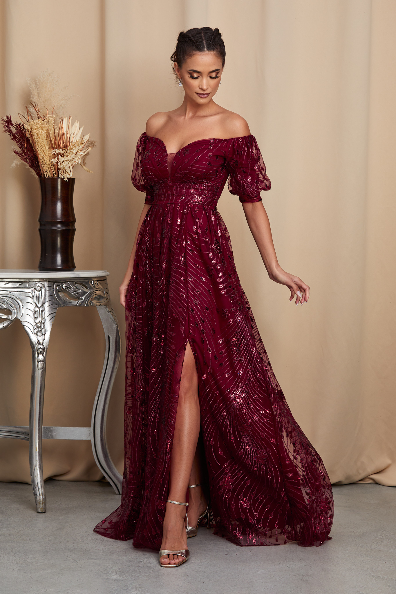 Rochie Bellona Bordo