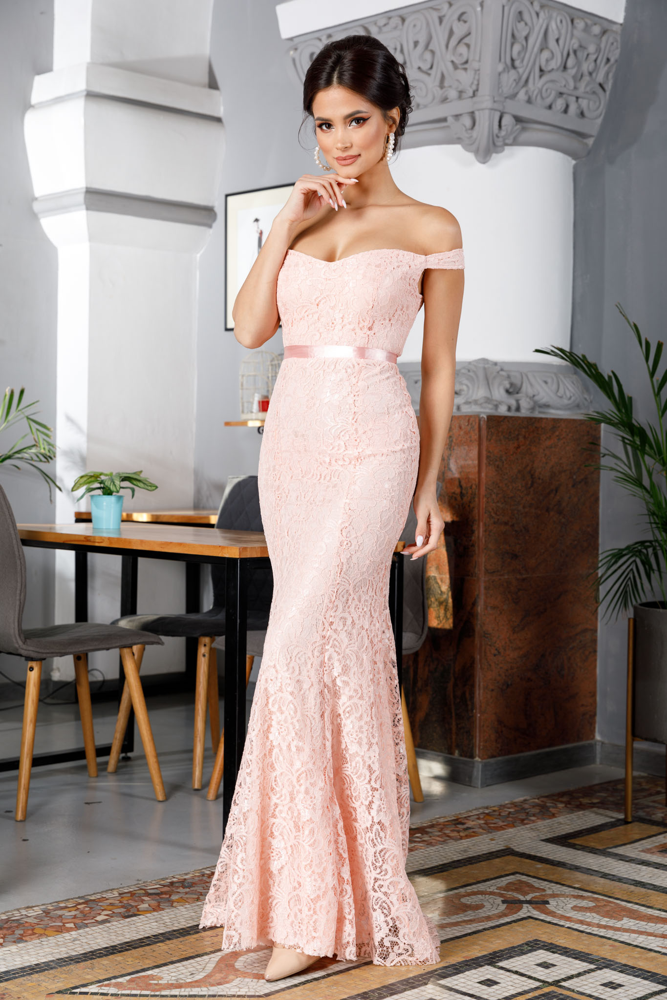 Rochie clara peach