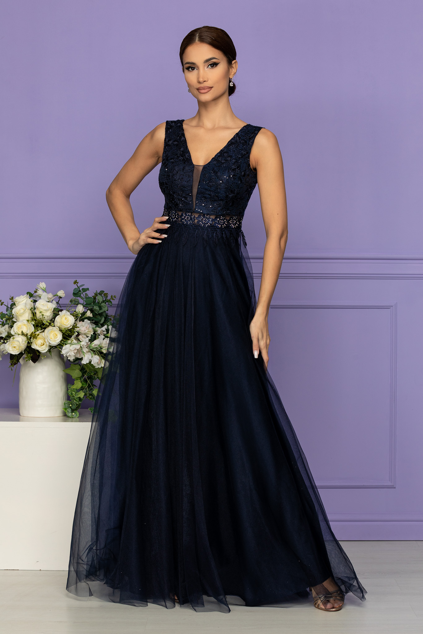 Rochie havana bleumarin