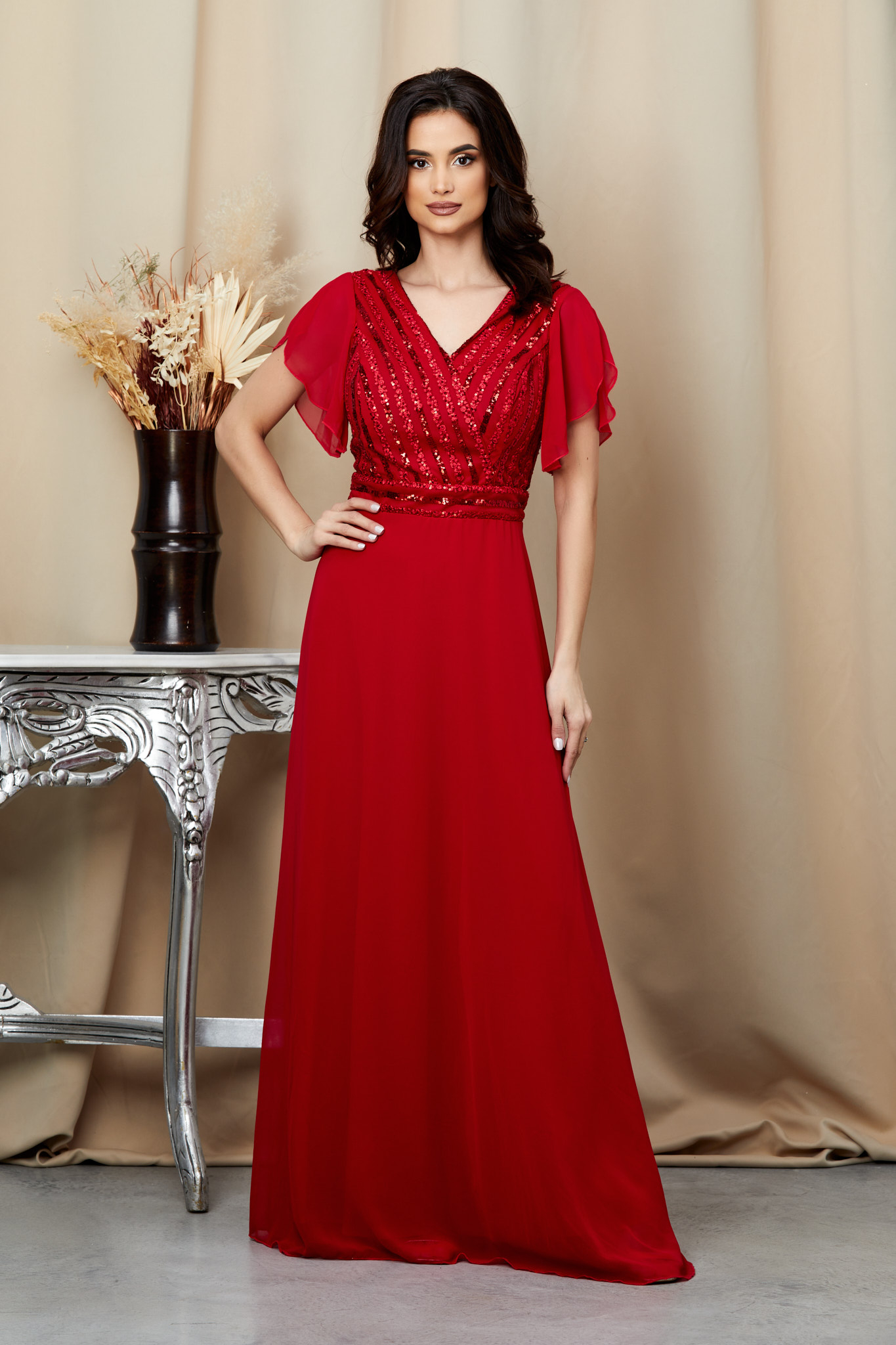 Poze Rochie Catarina Rosie zonia.ro 