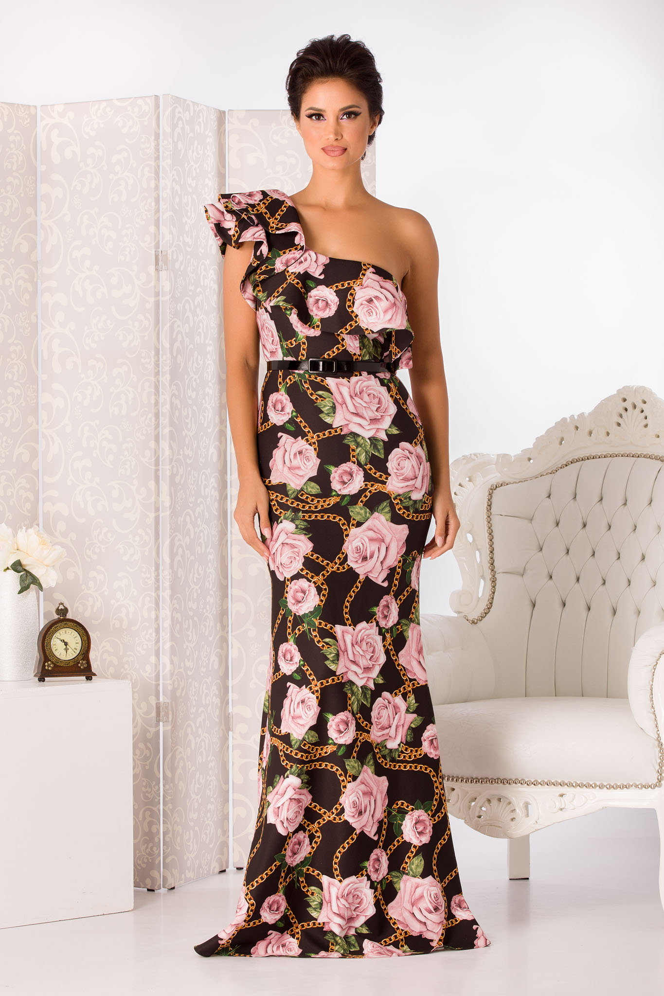 Rochie rossa floral