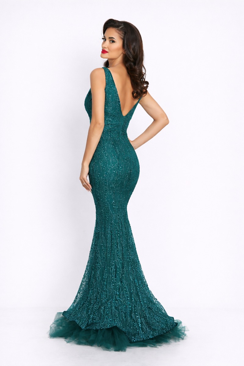 Green　リオレイア Rochie de ocazie tip sirena Remarkable Verde 489 lei | Rochie de