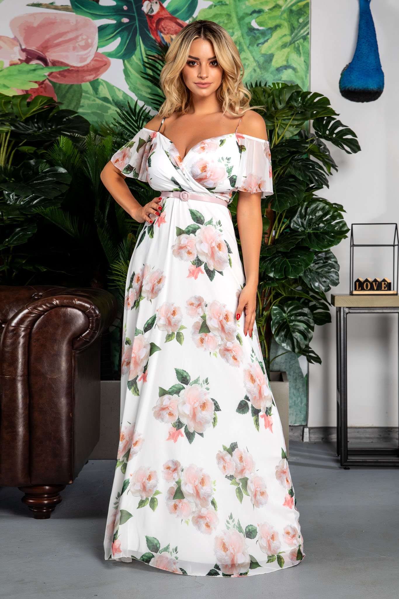 Rochie Althea Alb Floral