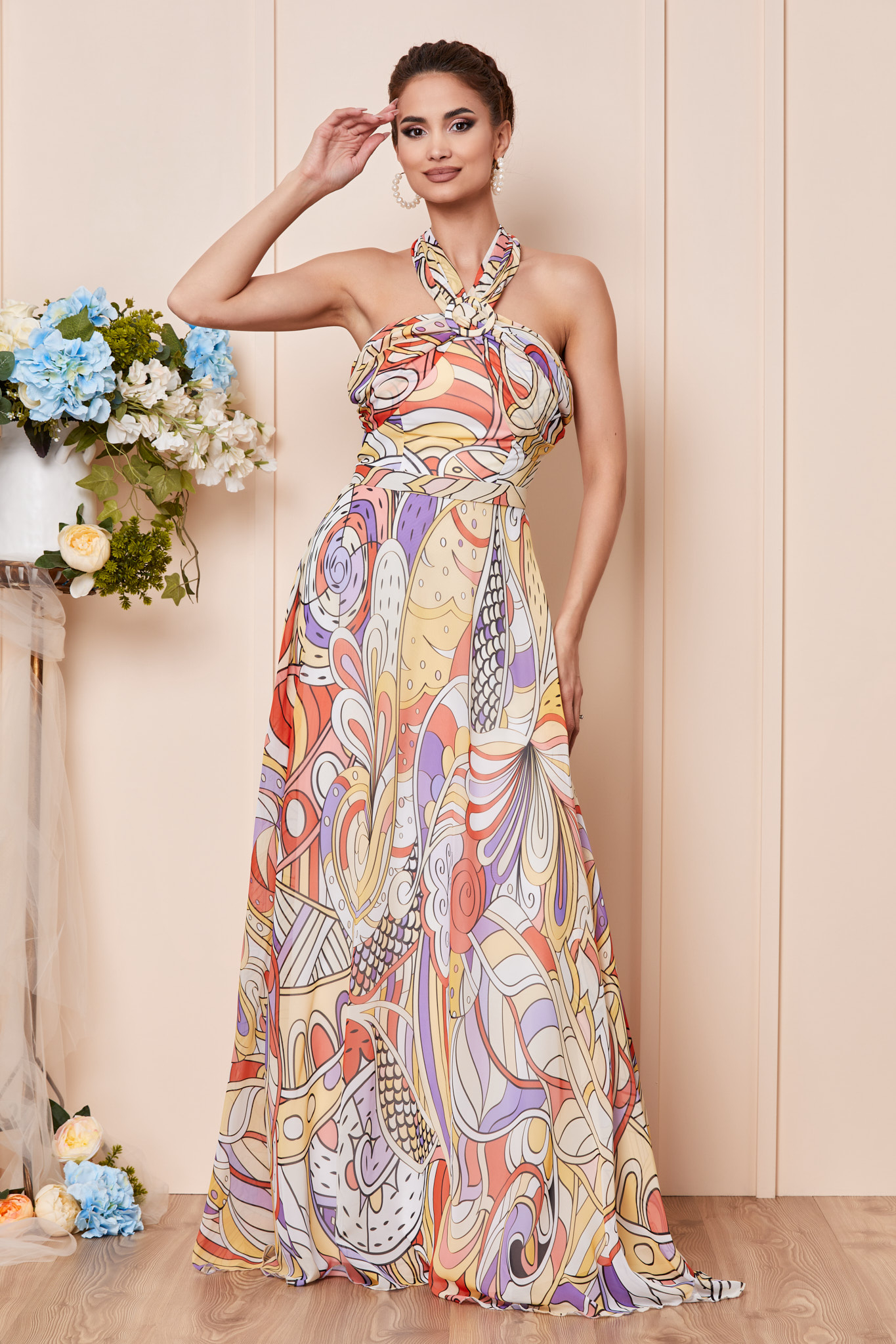 Rochie rihanna galben multi