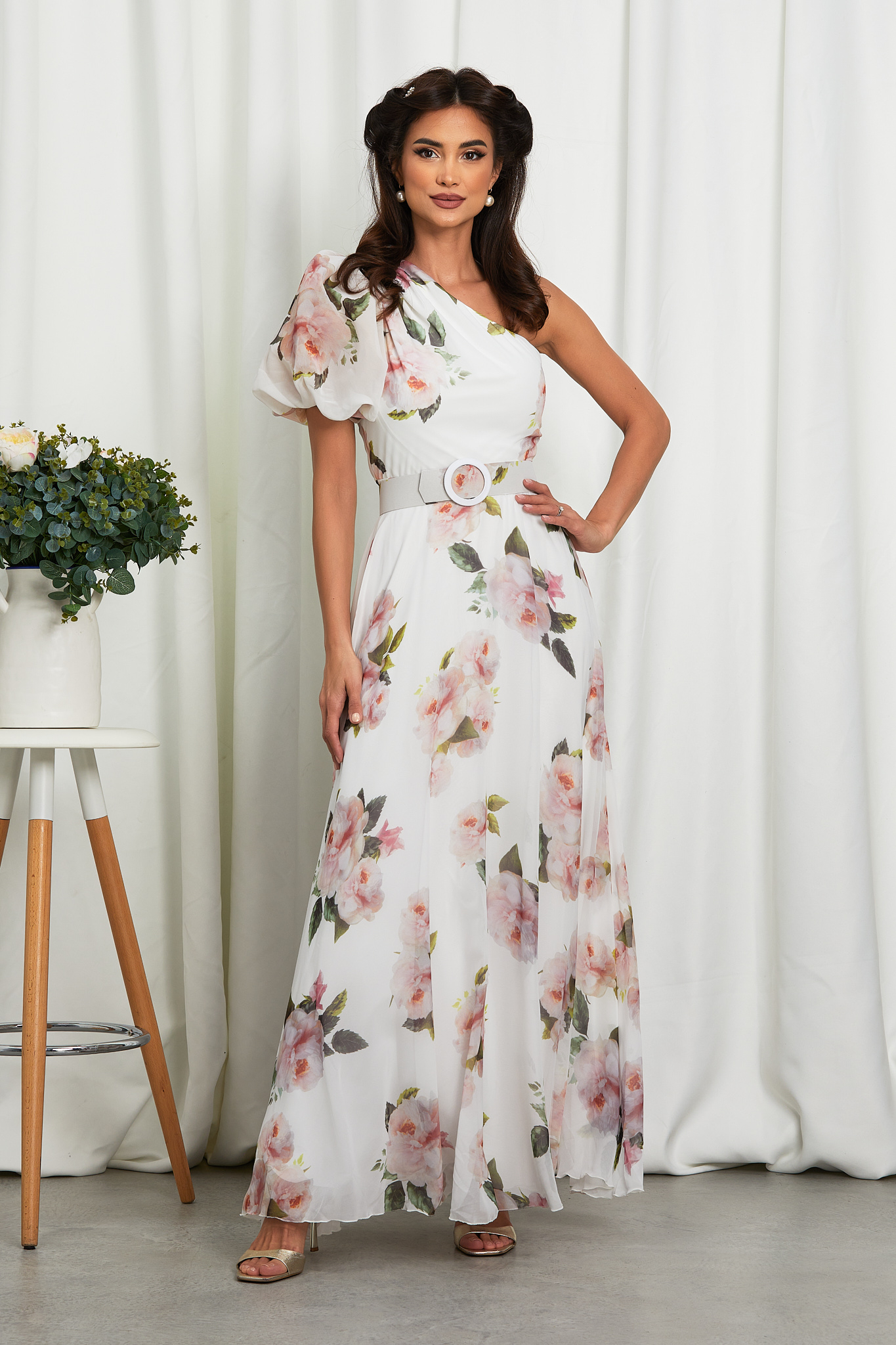 Poze Rochie Colorful Alb Floral zonia.ro 