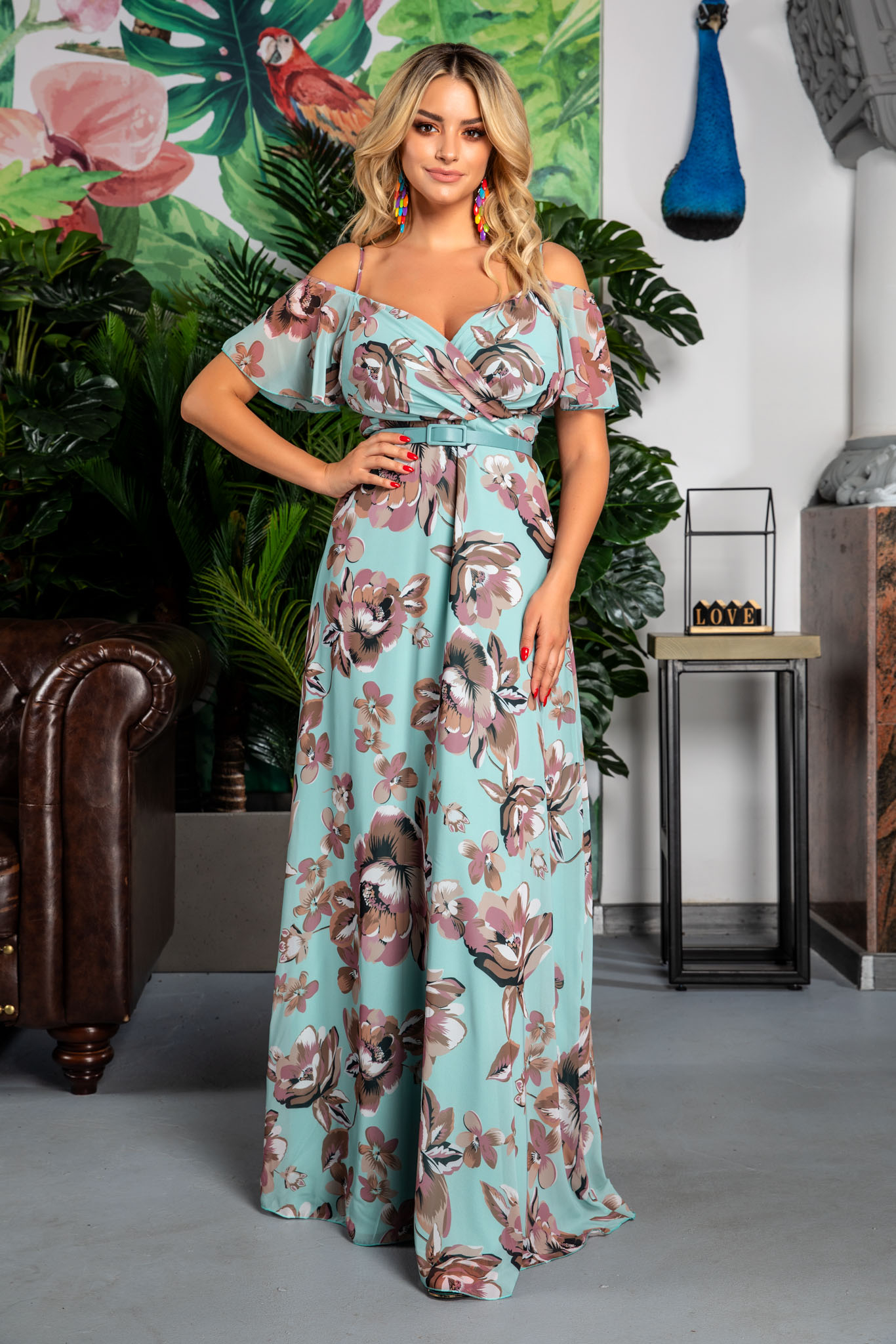 Rochie Althea Mint Floral
