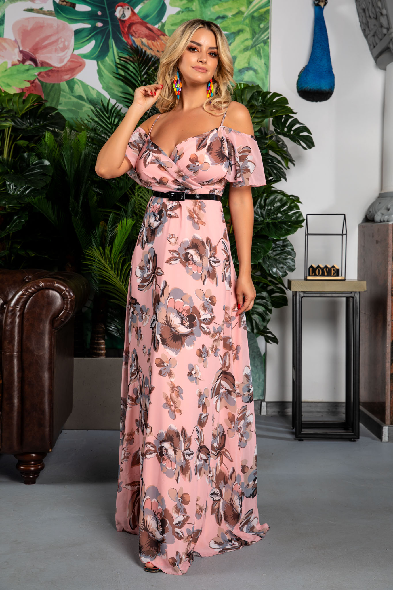 Rochie Althea Roz Floral
