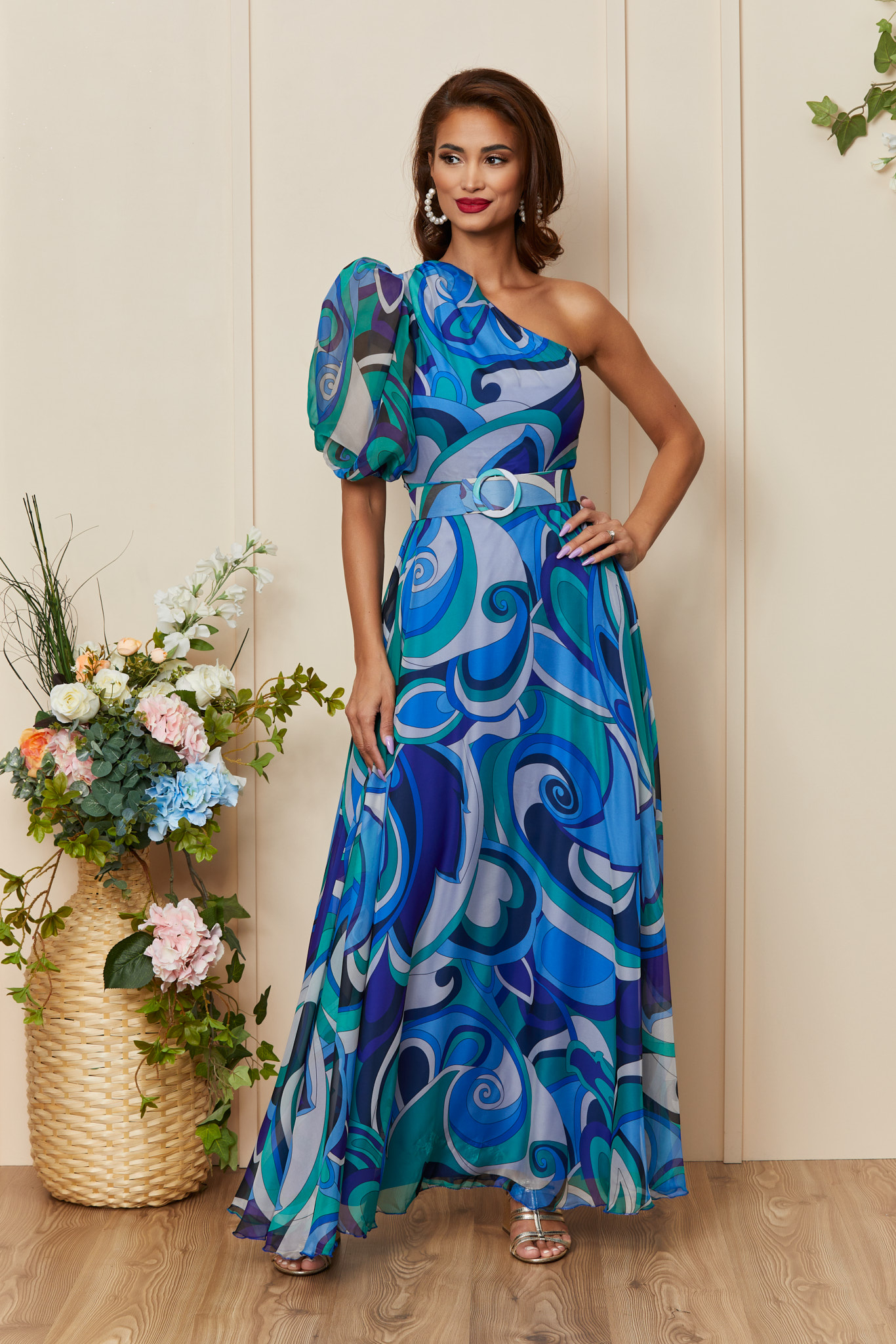 Rochie Colorful Albastra Multicolora
