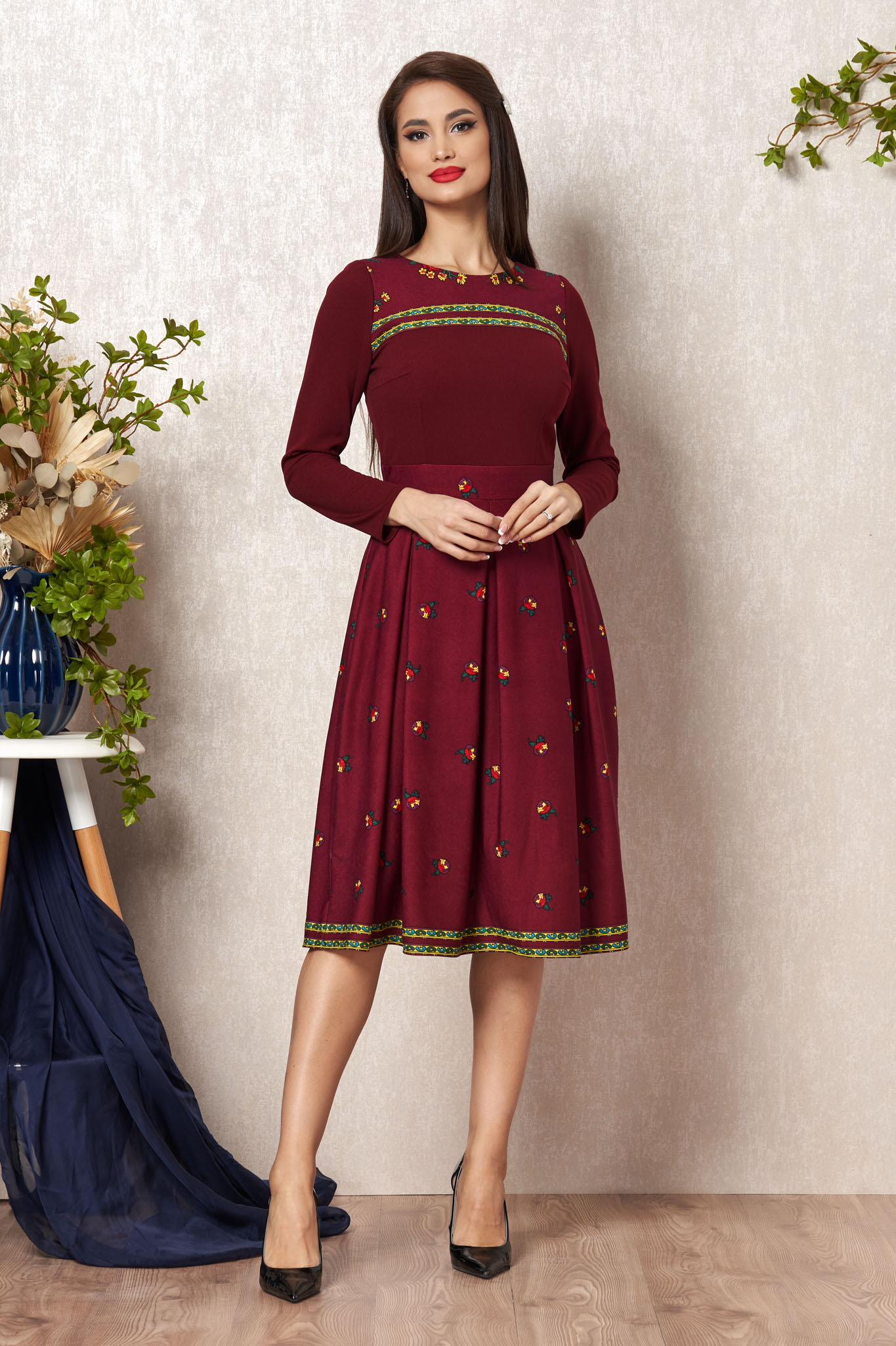 Rochie moze vienna bordo