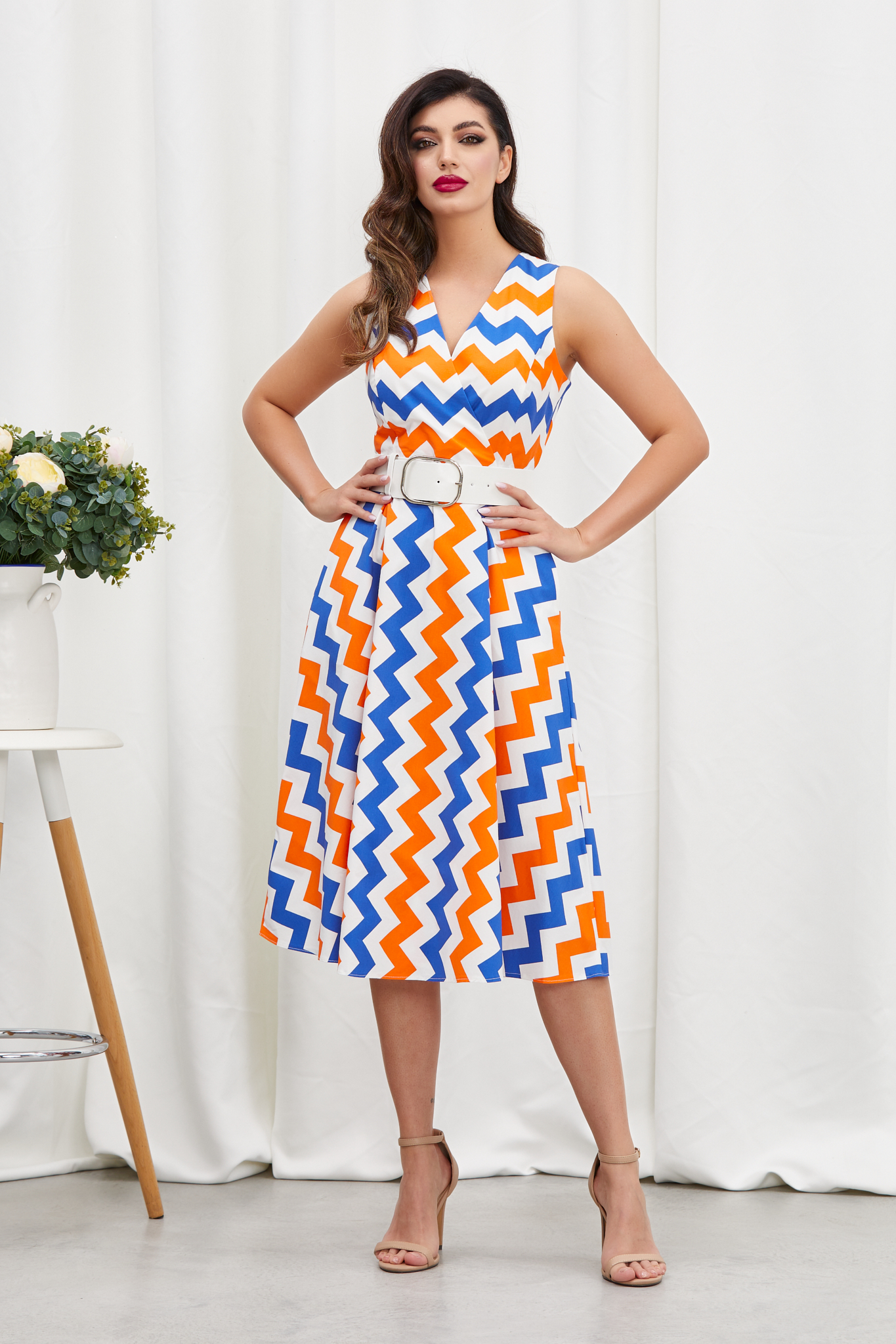 Rochie Melya Orange Multi